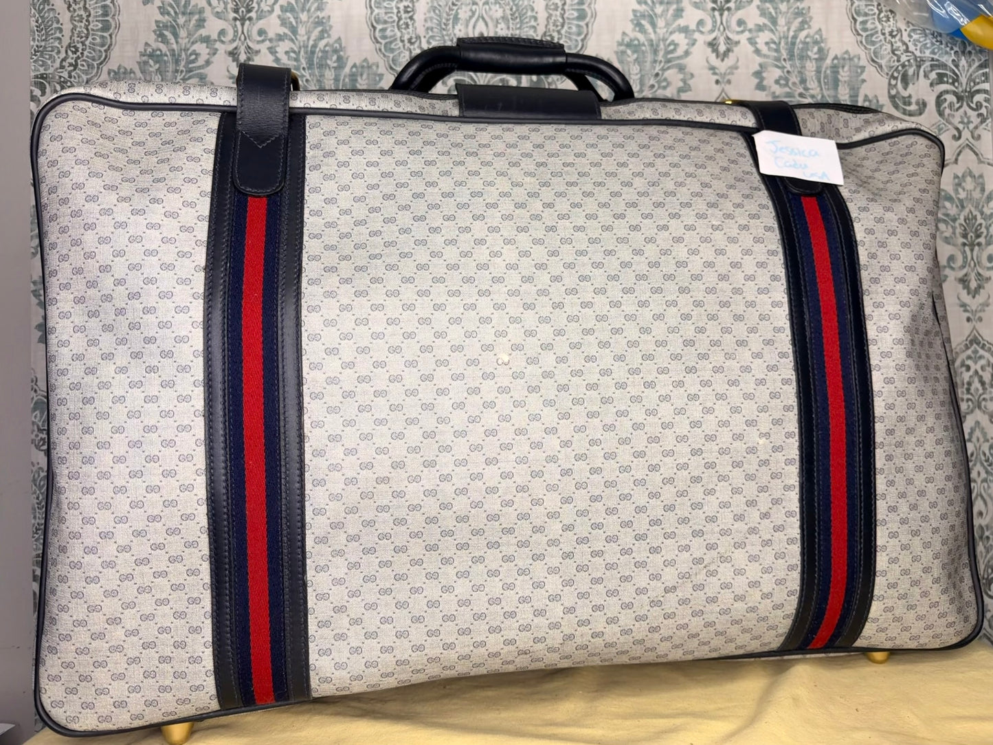 Gucci Navy Sherry Line Soft Suitcase