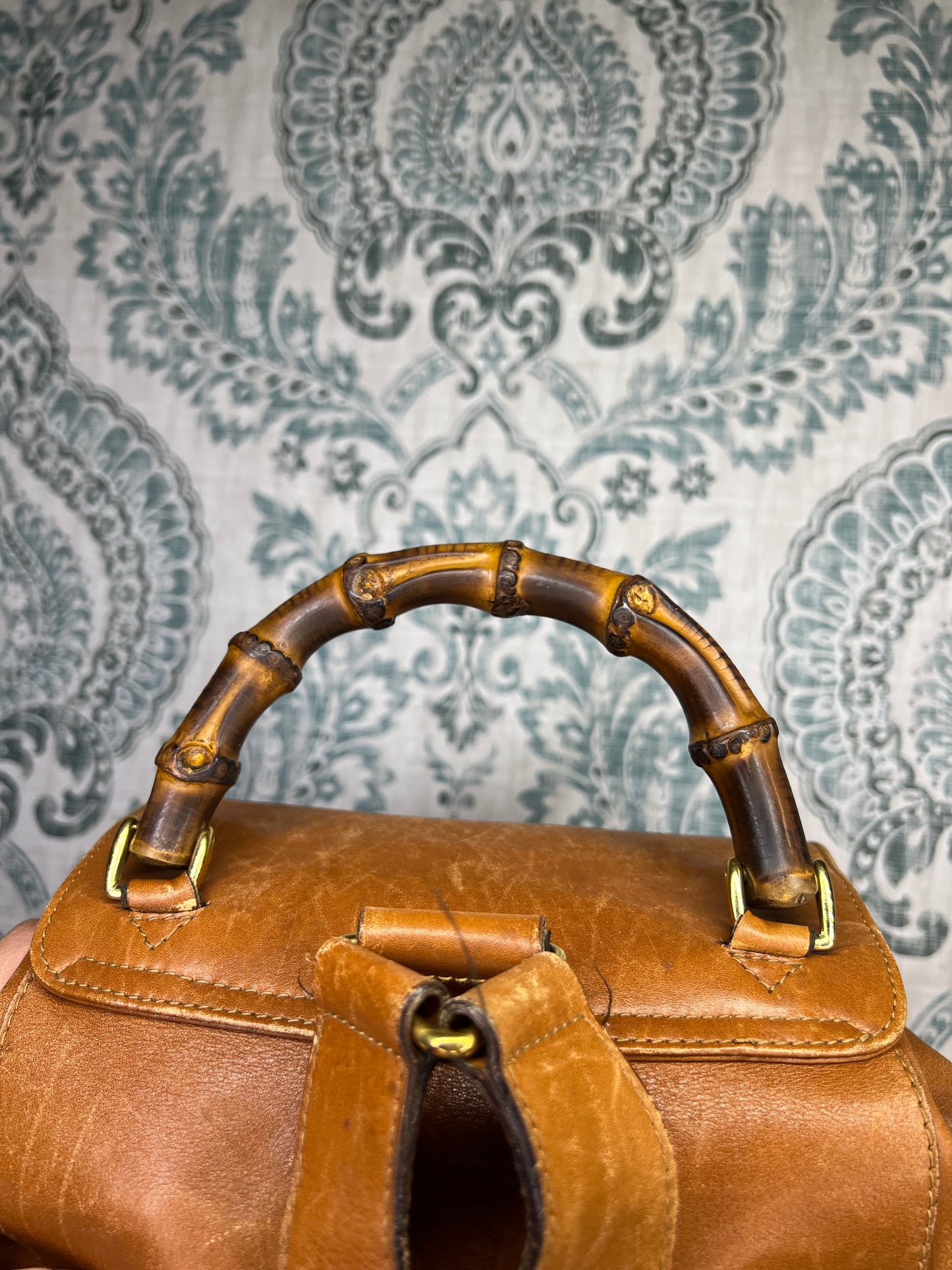 Gucci Bambo Brown Leather Backpack