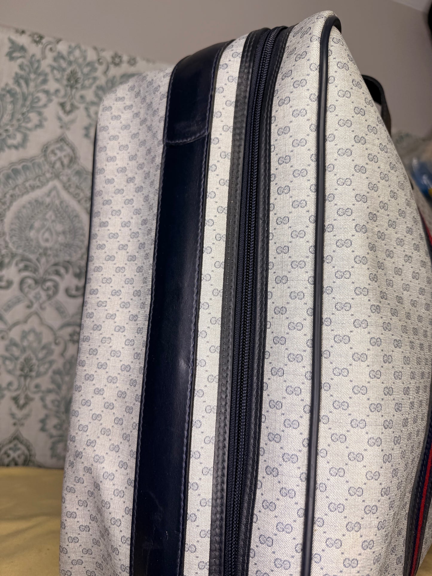 Gucci Navy Sherry Line Soft Suitcase