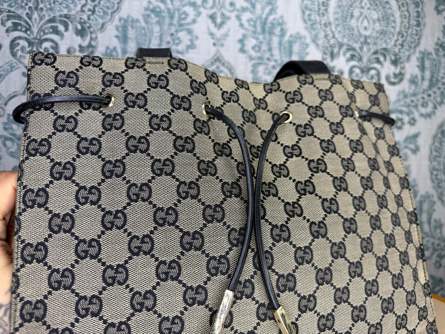 Gucci Black Canvas GG Small Tote