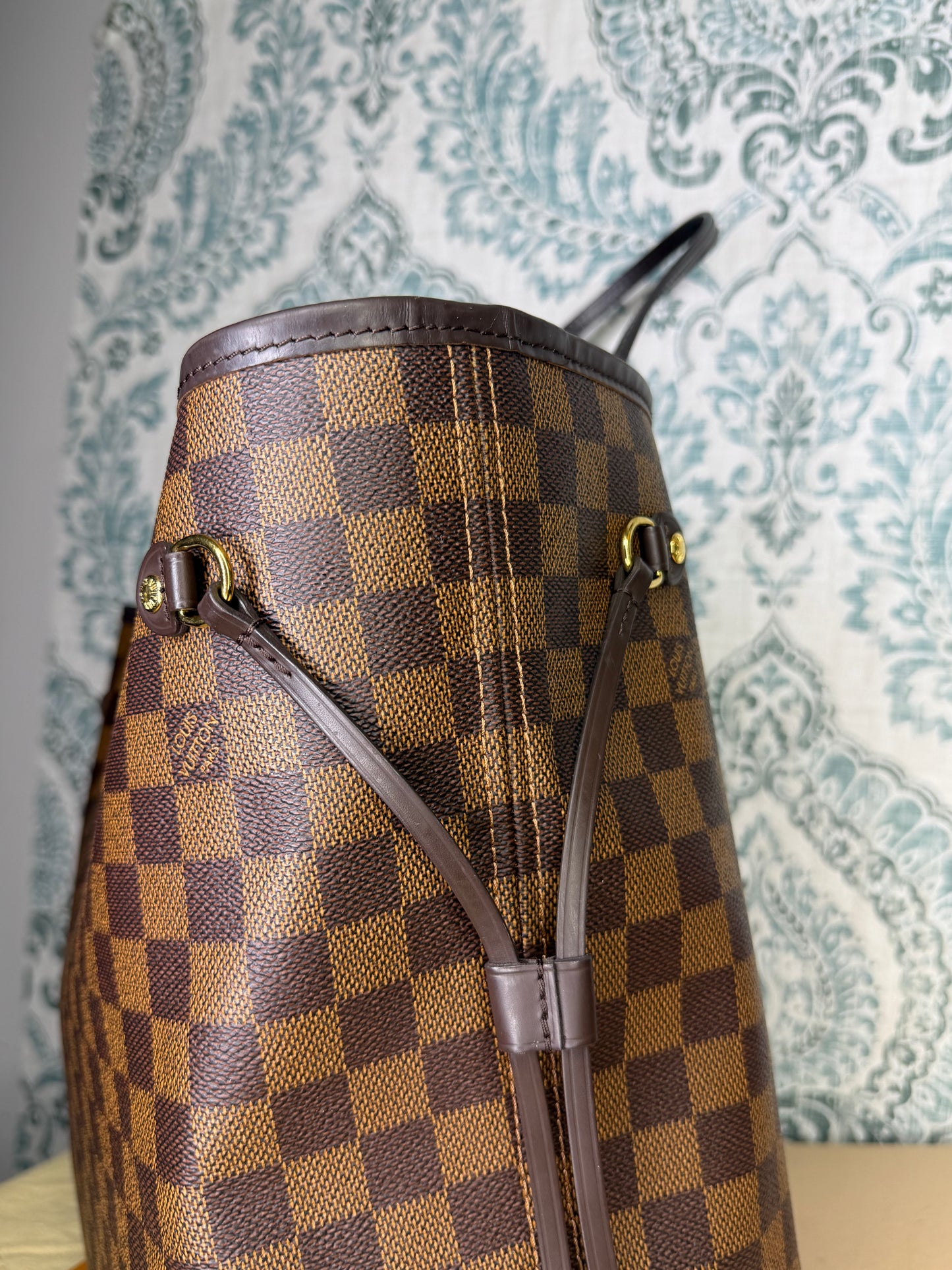 Louis Vuitton Damier Ebene Neverfull MM Rose Ballerine