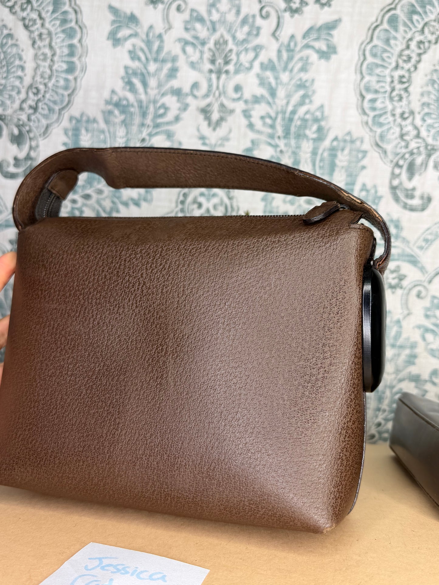 Gucci Vintage Brown Handbag with Pouch