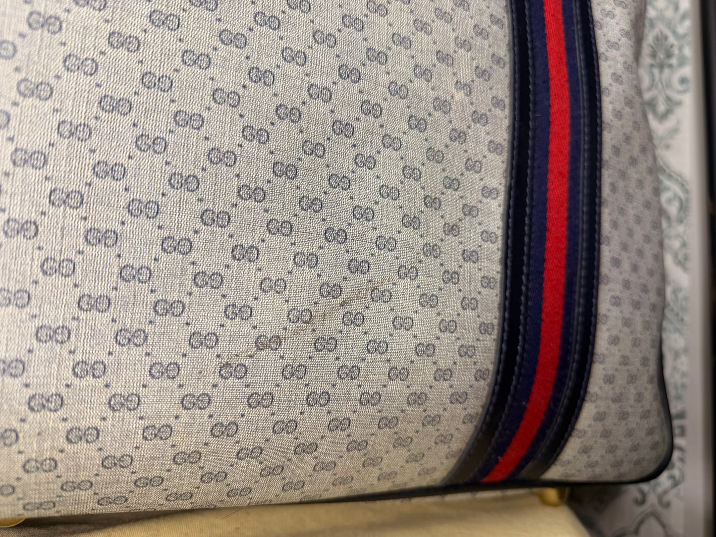 Gucci Navy Sherry Line Soft Suitcase