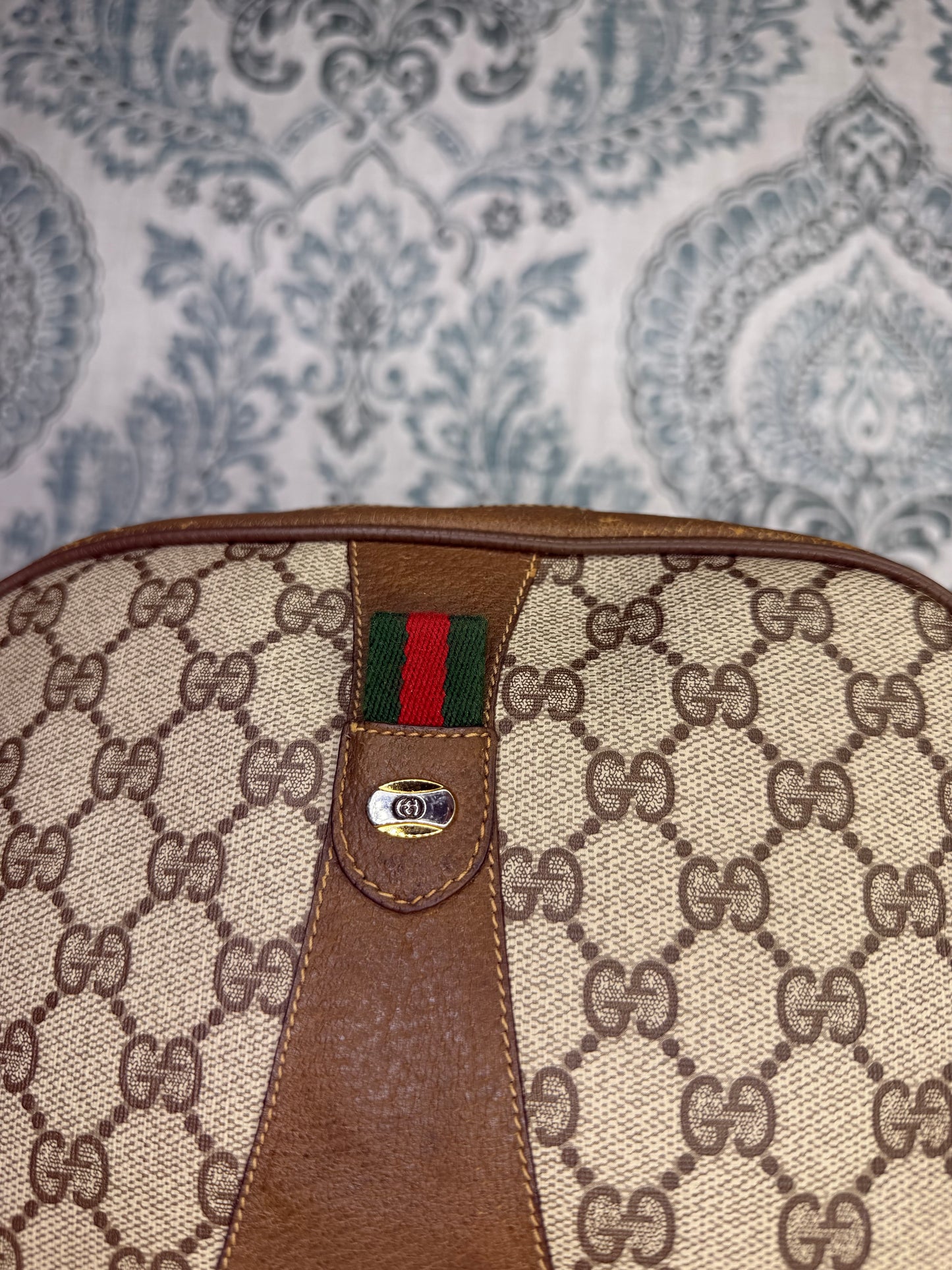 Gucci Supreme Sherry Line Wristlet Clutch