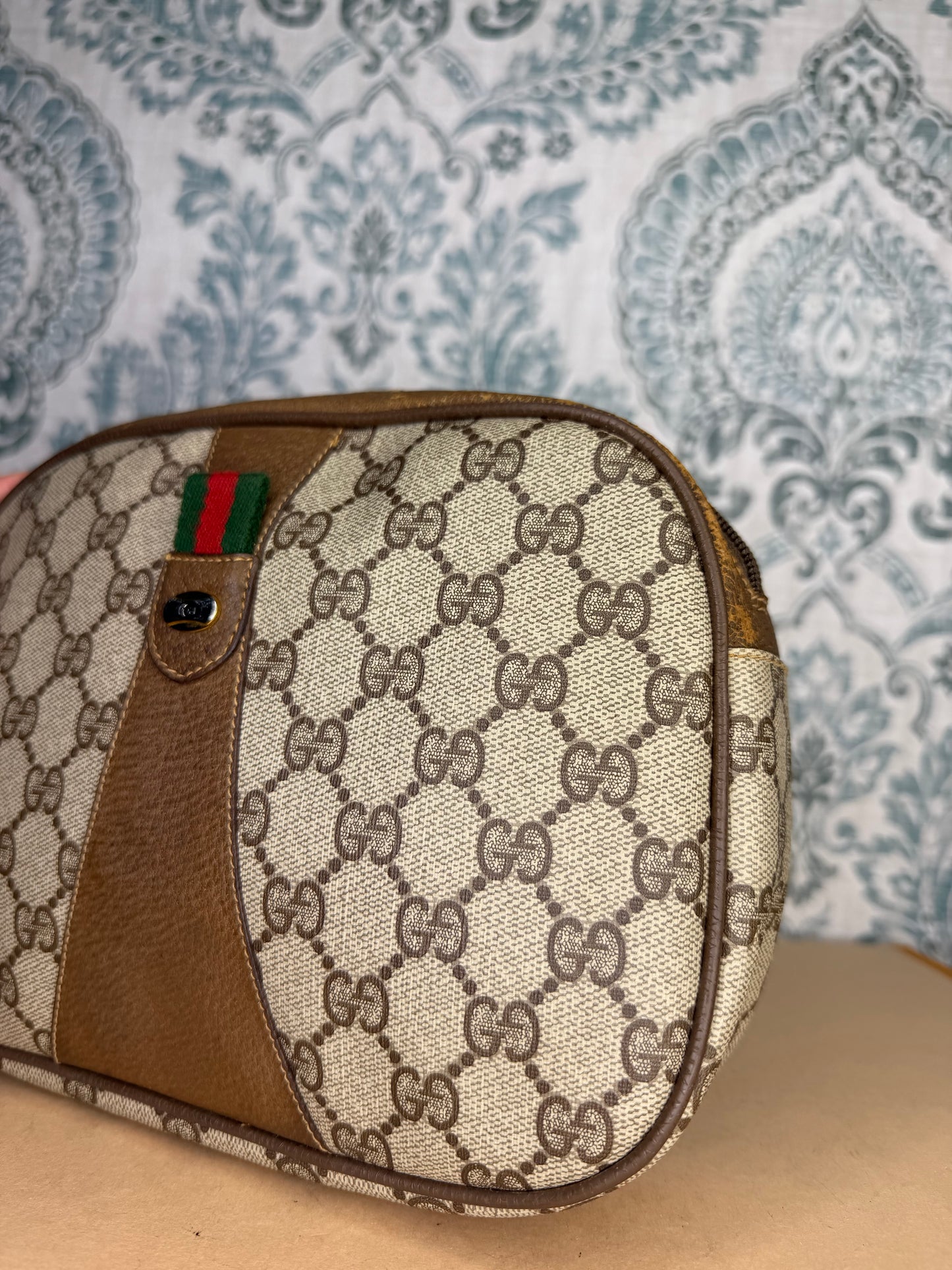 Gucci Supreme Sherry Line Wristlet Clutch