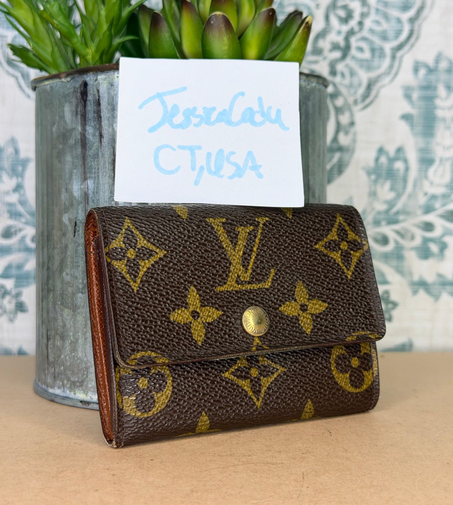 Louis Vuitton Porte Monnaie Plat Monogram Card Case #1