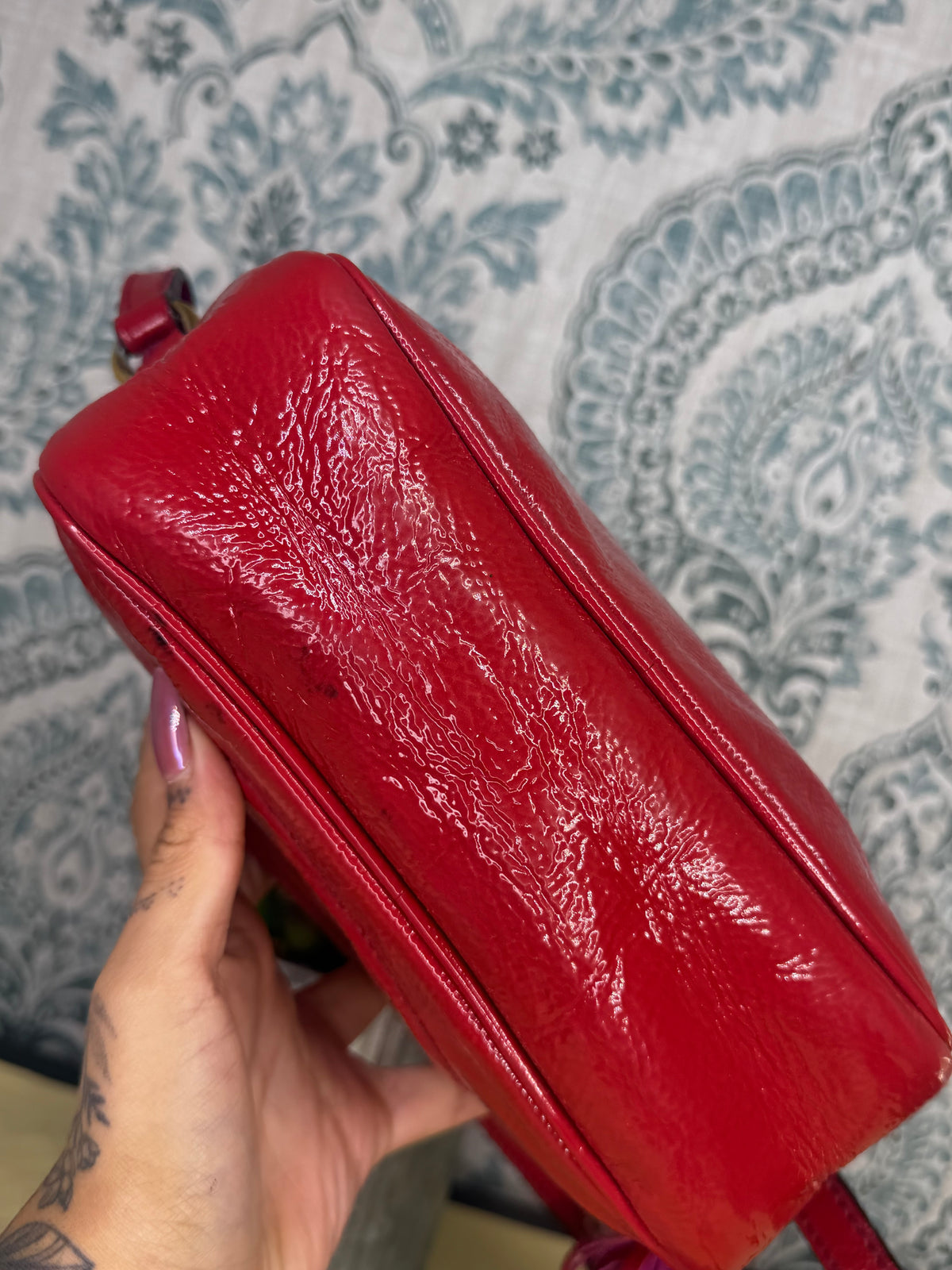Gucci Red Soho Disco Patent Leather Crossbody
