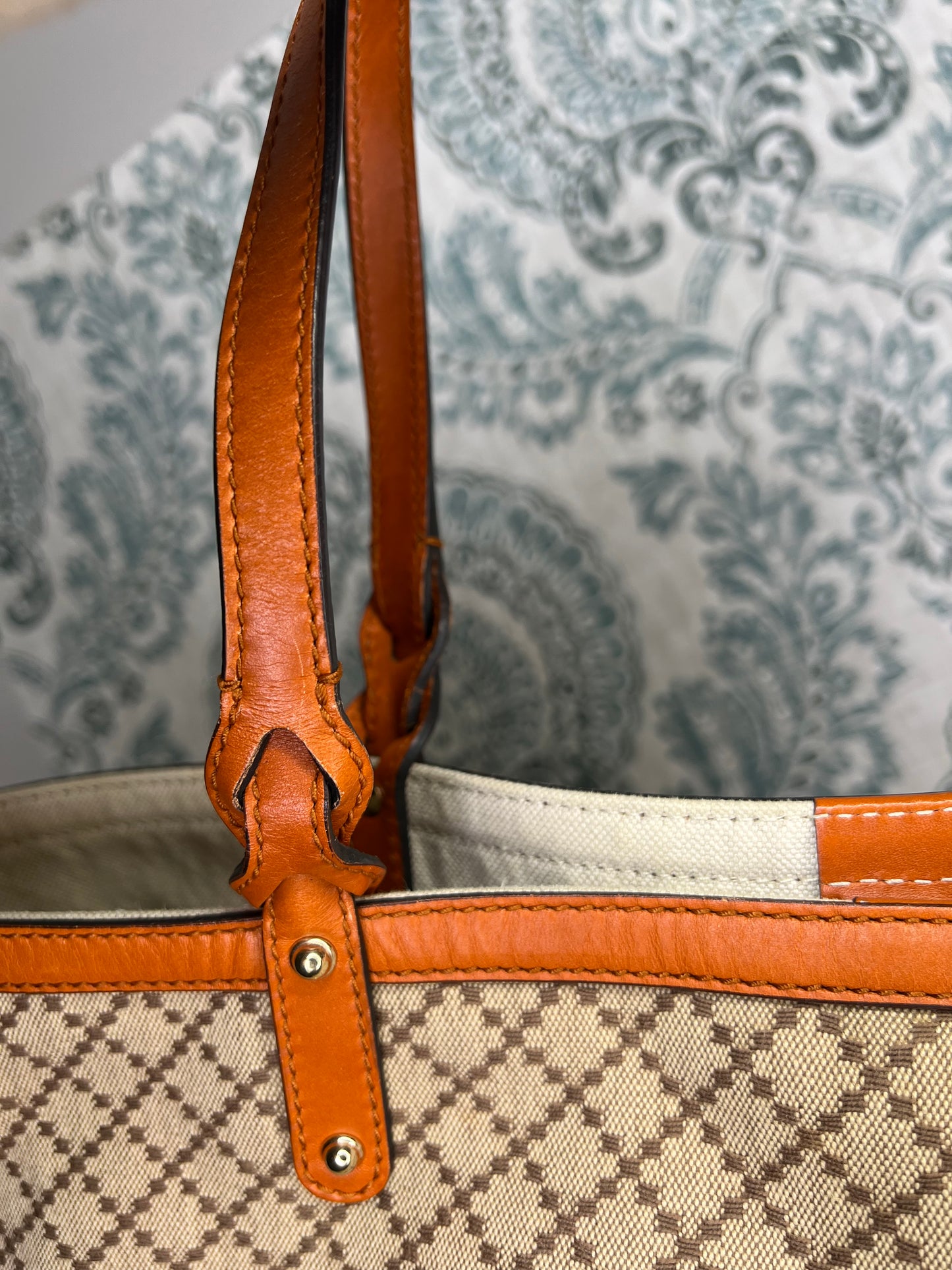 Gucci Diamante Orange Medium Tote with Pouch