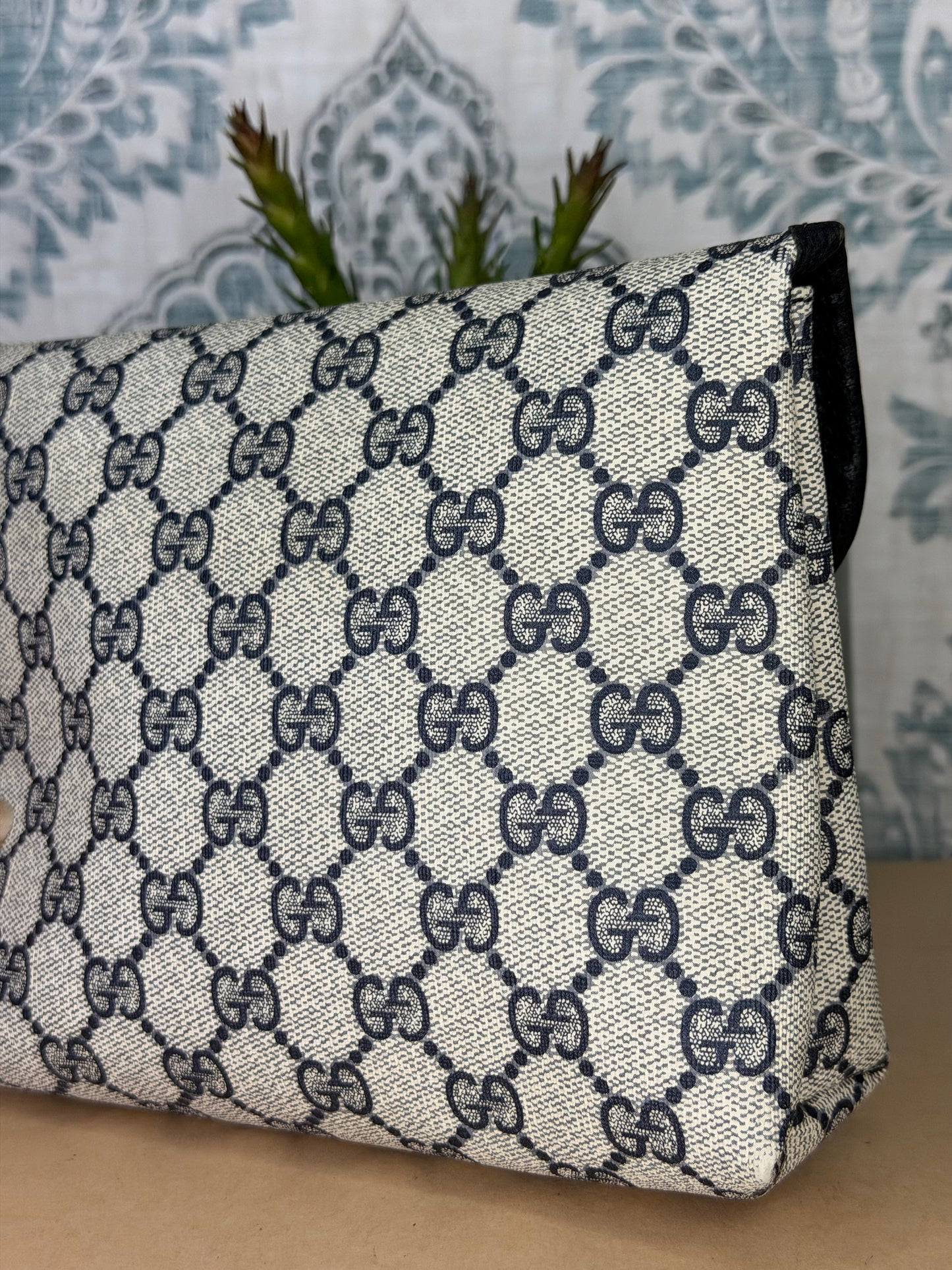 Gucci Supreme Navy Clutch