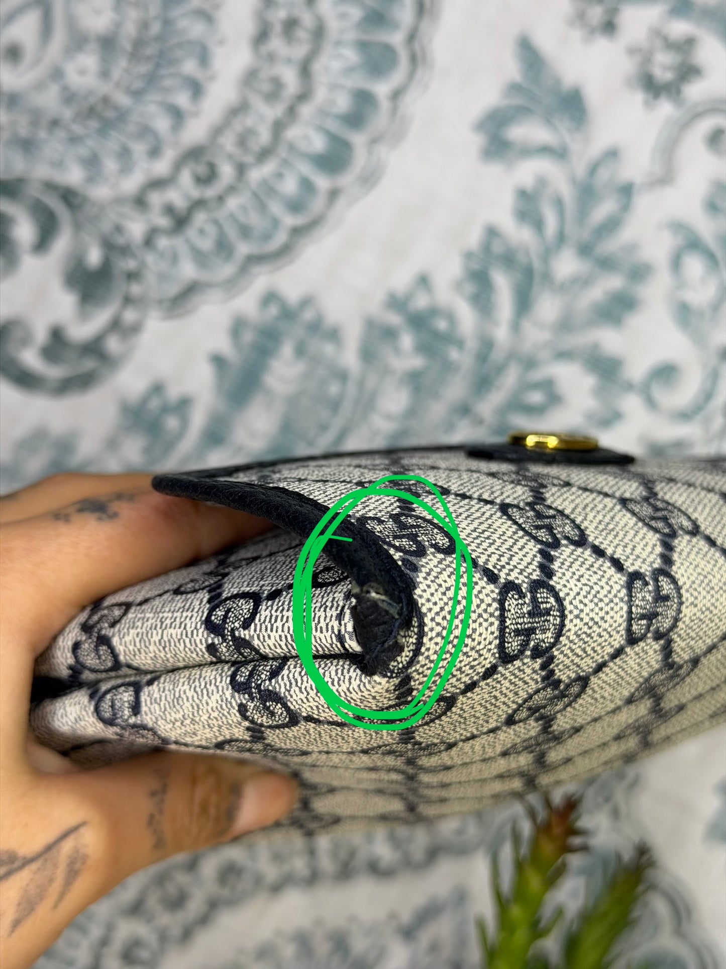 Gucci Supreme Navy Clutch
