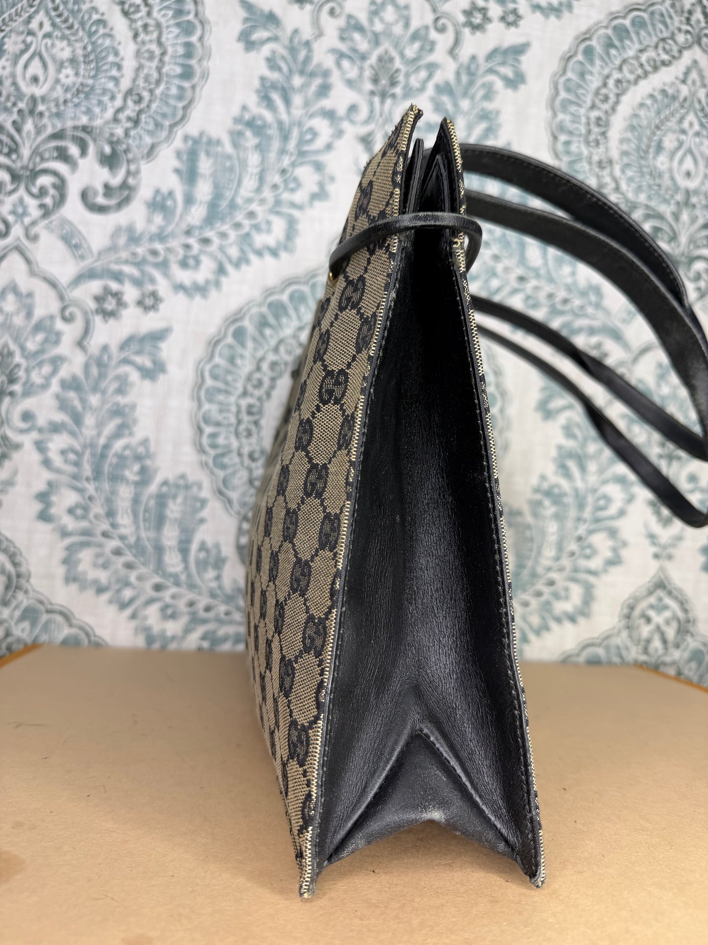 Gucci Black Canvas GG Small Tote
