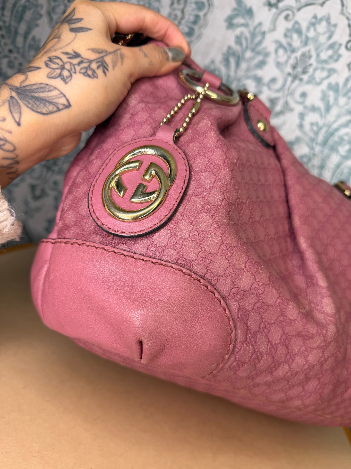 Gucci Pink Micro Guccissima Medium Sukey