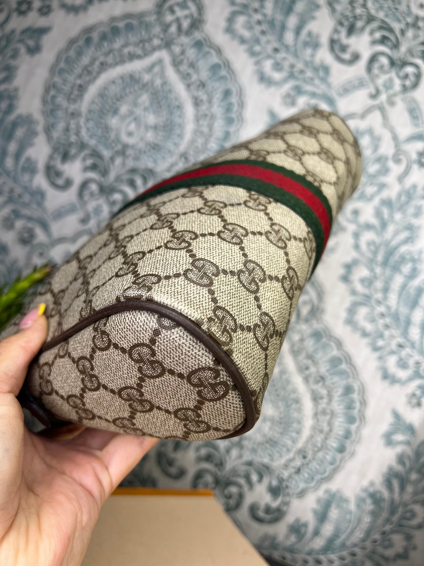 Gucci Supreme Brown Sherry Line Pouch