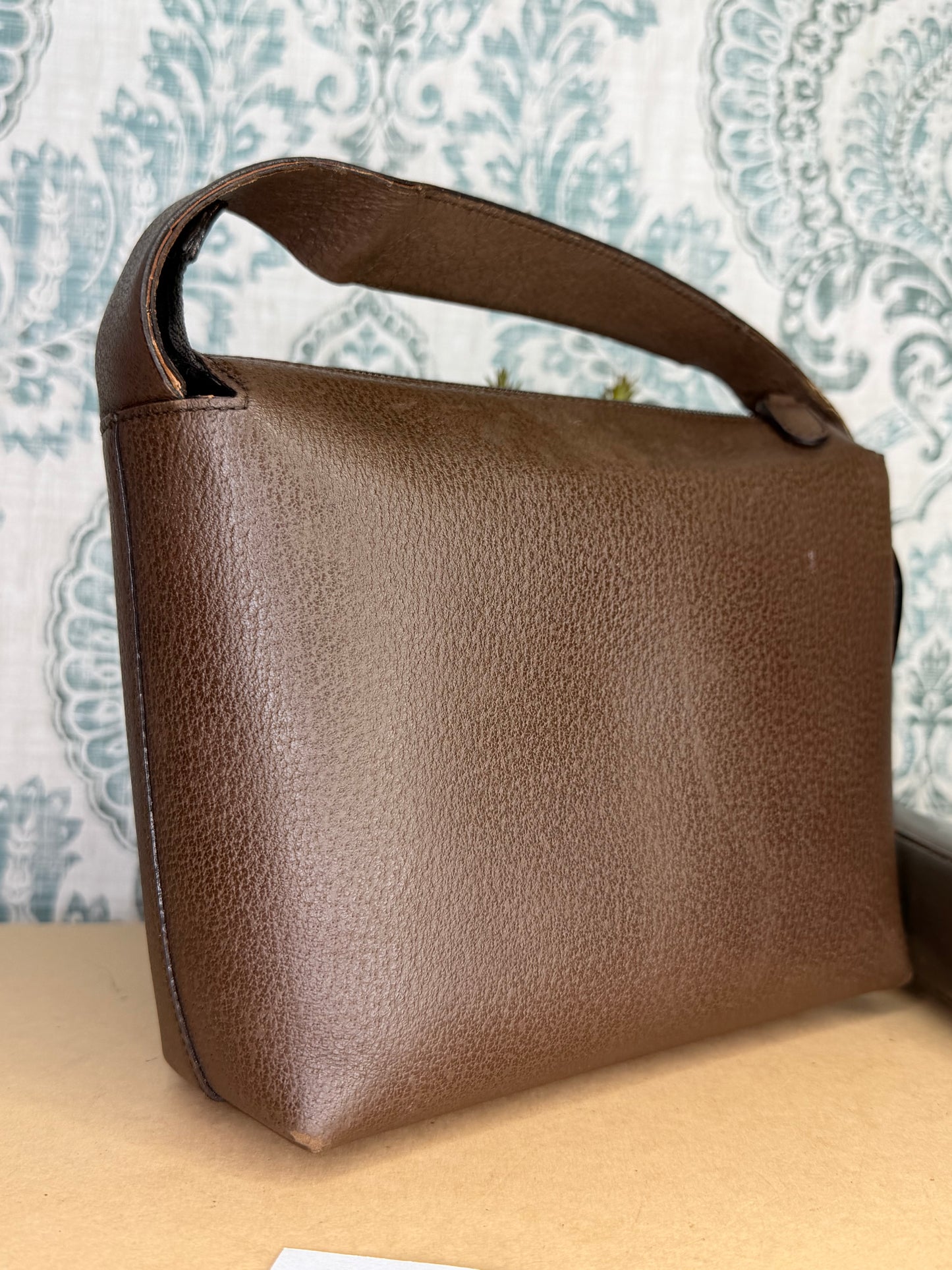 Gucci Vintage Brown Handbag with Pouch