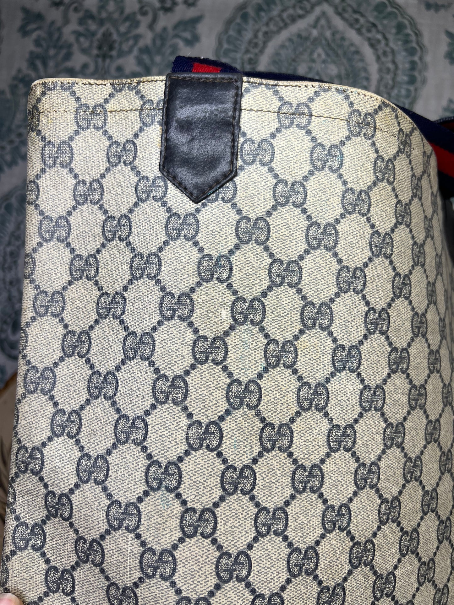 Navy Gucci Supreme Tote