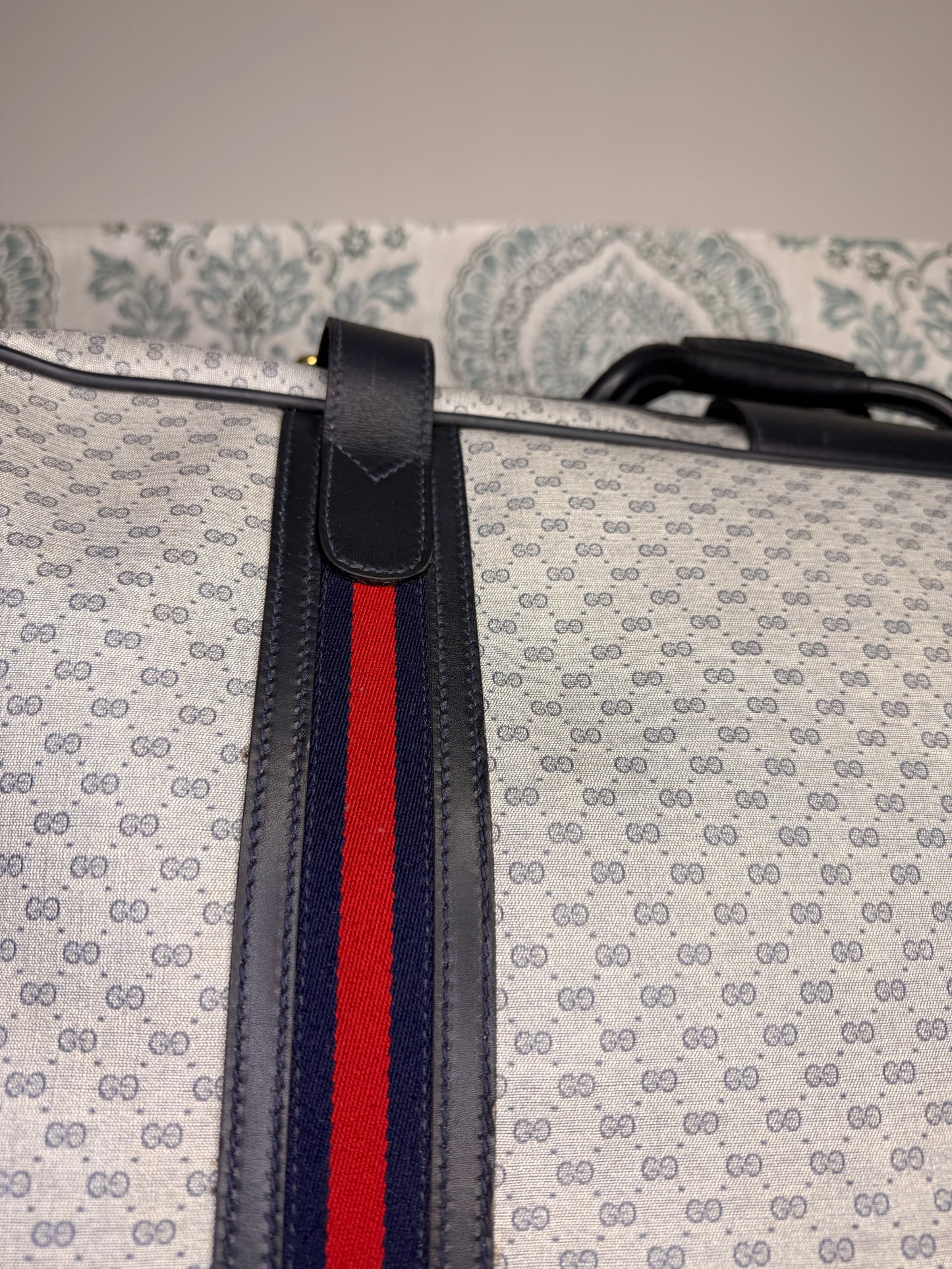Gucci Navy Sherry Line Soft Suitcase