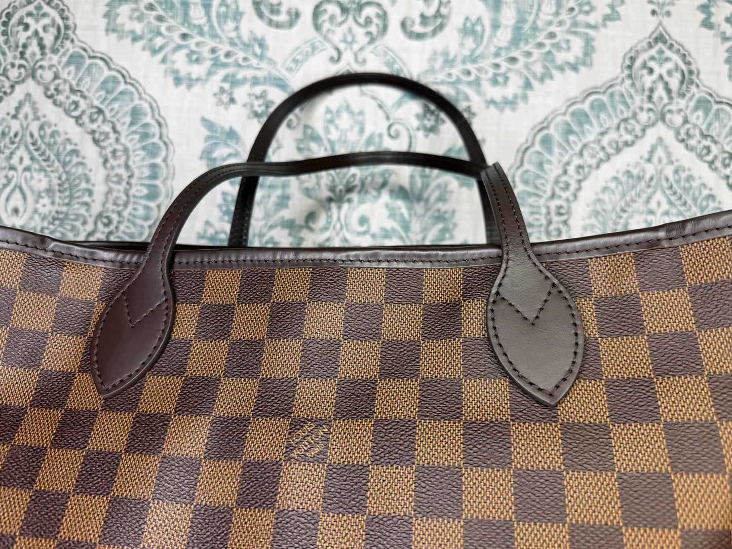 Louis Vuitton Damier Ebene Neverfull MM Rose Ballerine