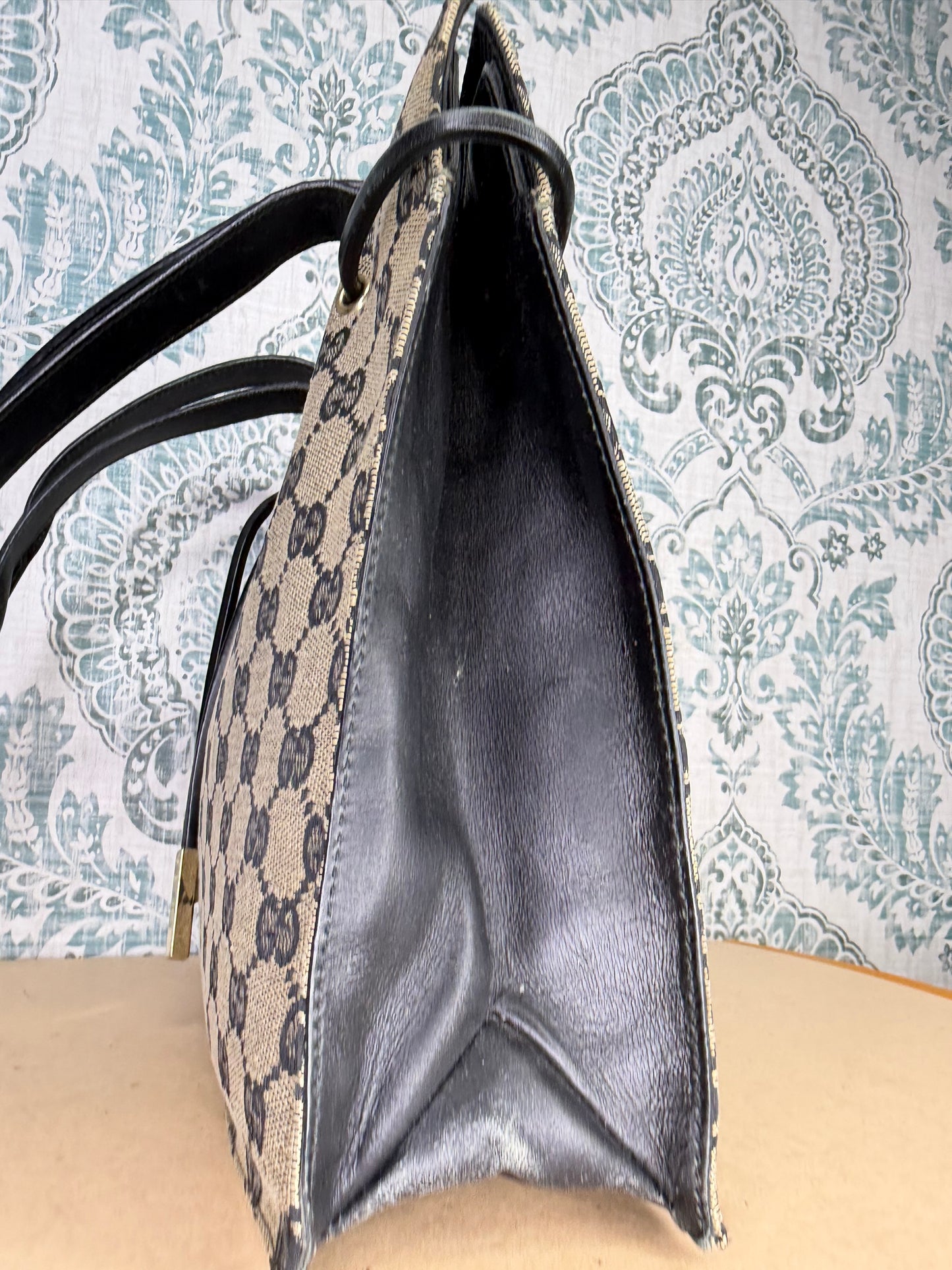Gucci Black Canvas GG Small Tote