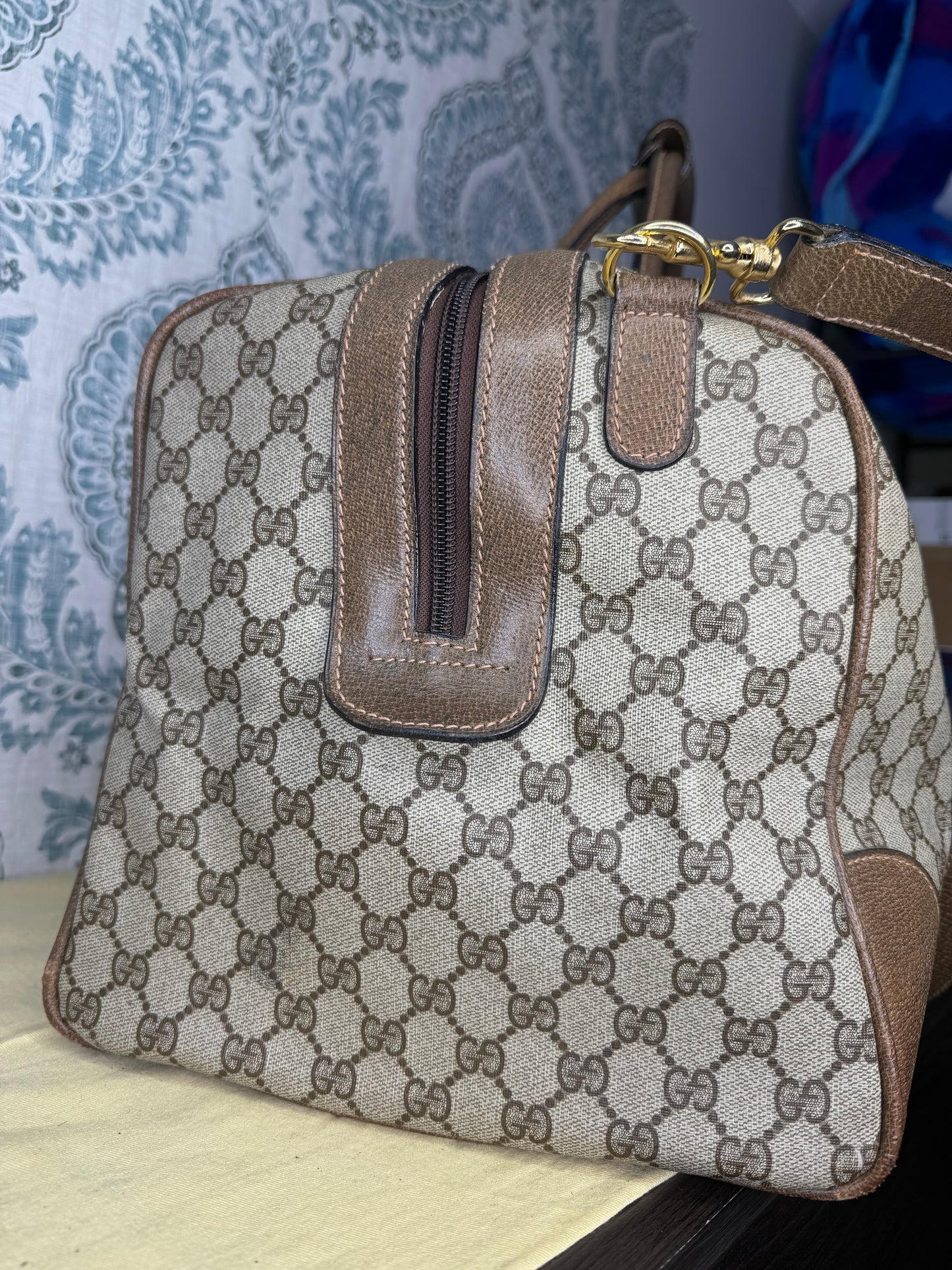 Gucci Vintage Supreme Duffle Bag with Shoulder Strap