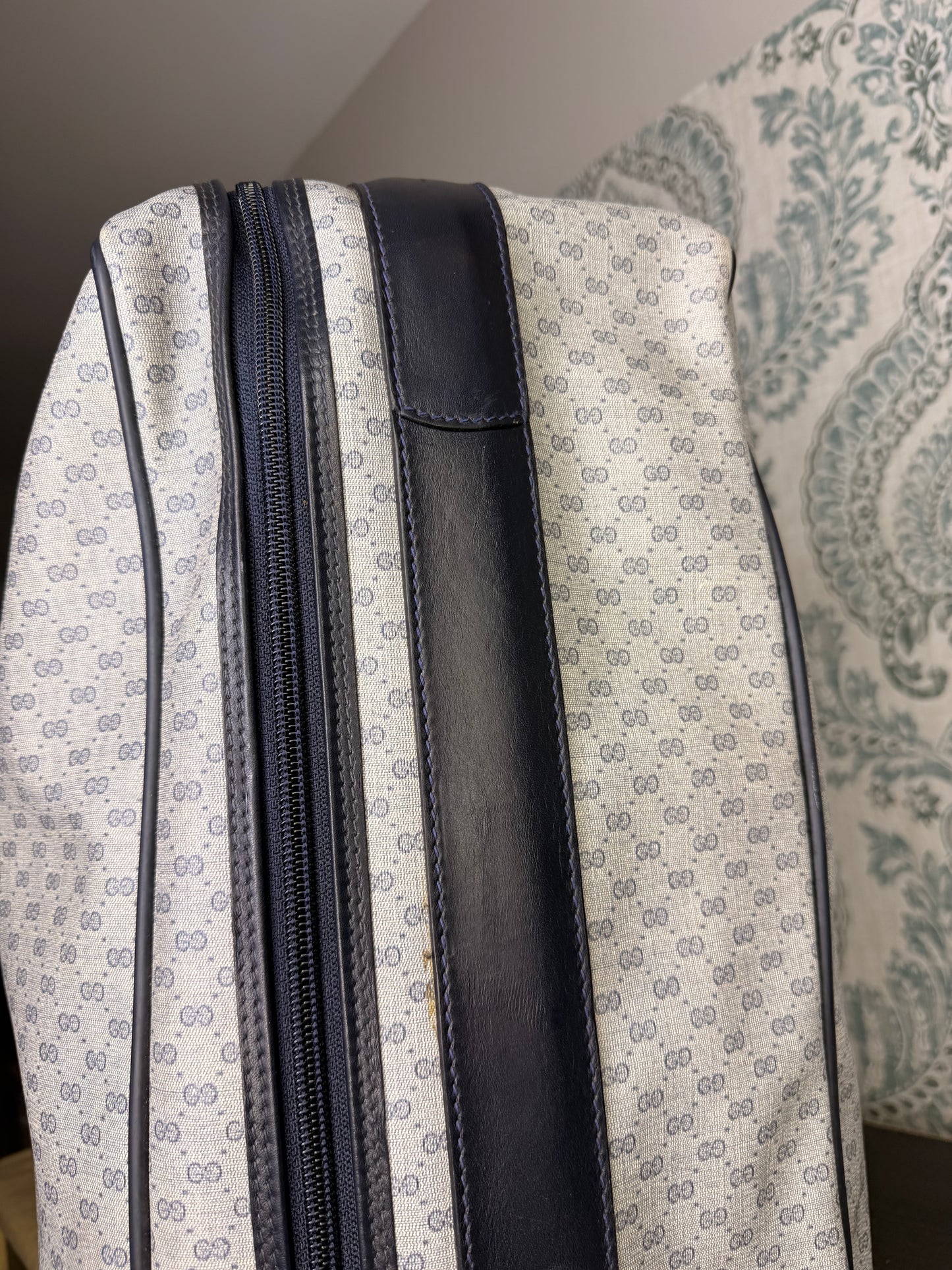 Gucci Navy Sherry Line Soft Suitcase