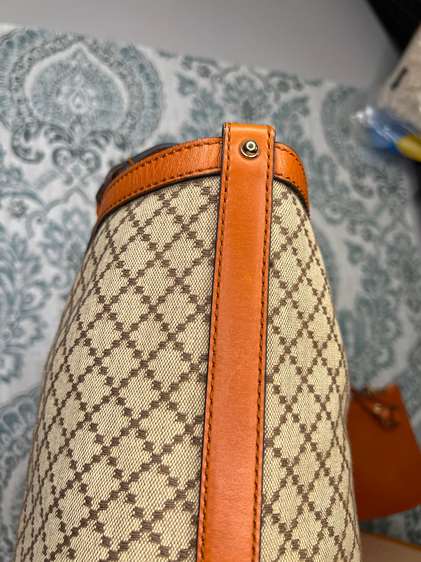 Gucci Diamante Orange Medium Tote with Pouch