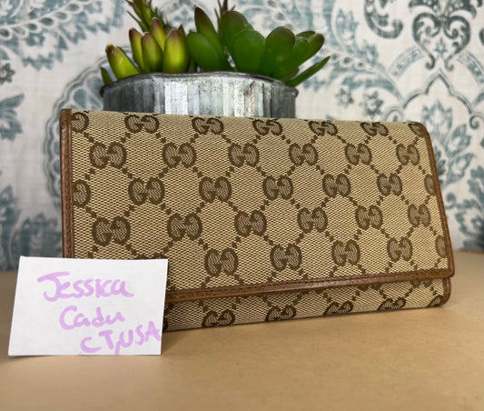 Gucci Canvas Flap Wallet