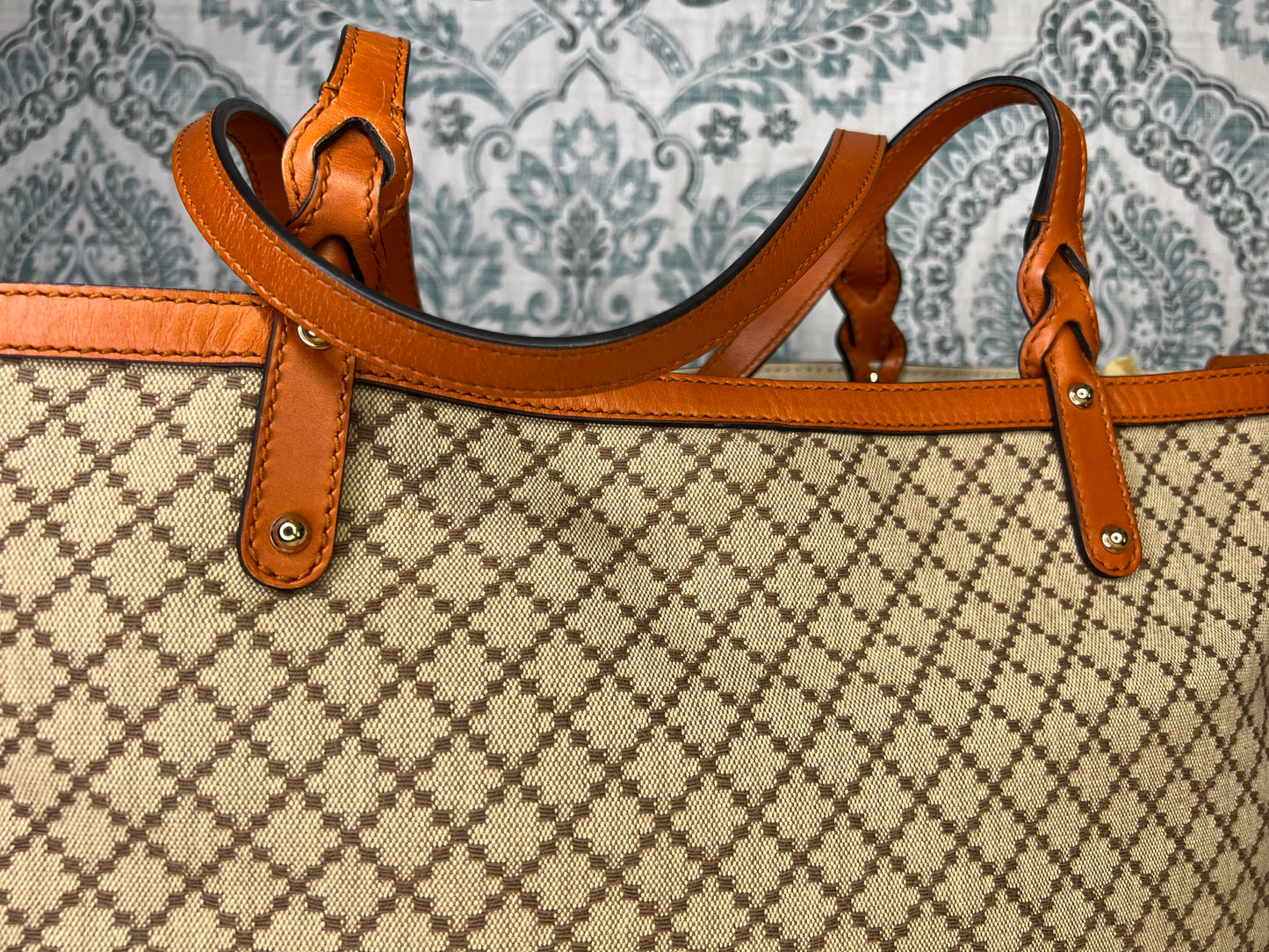Gucci Diamante Orange Medium Tote with Pouch