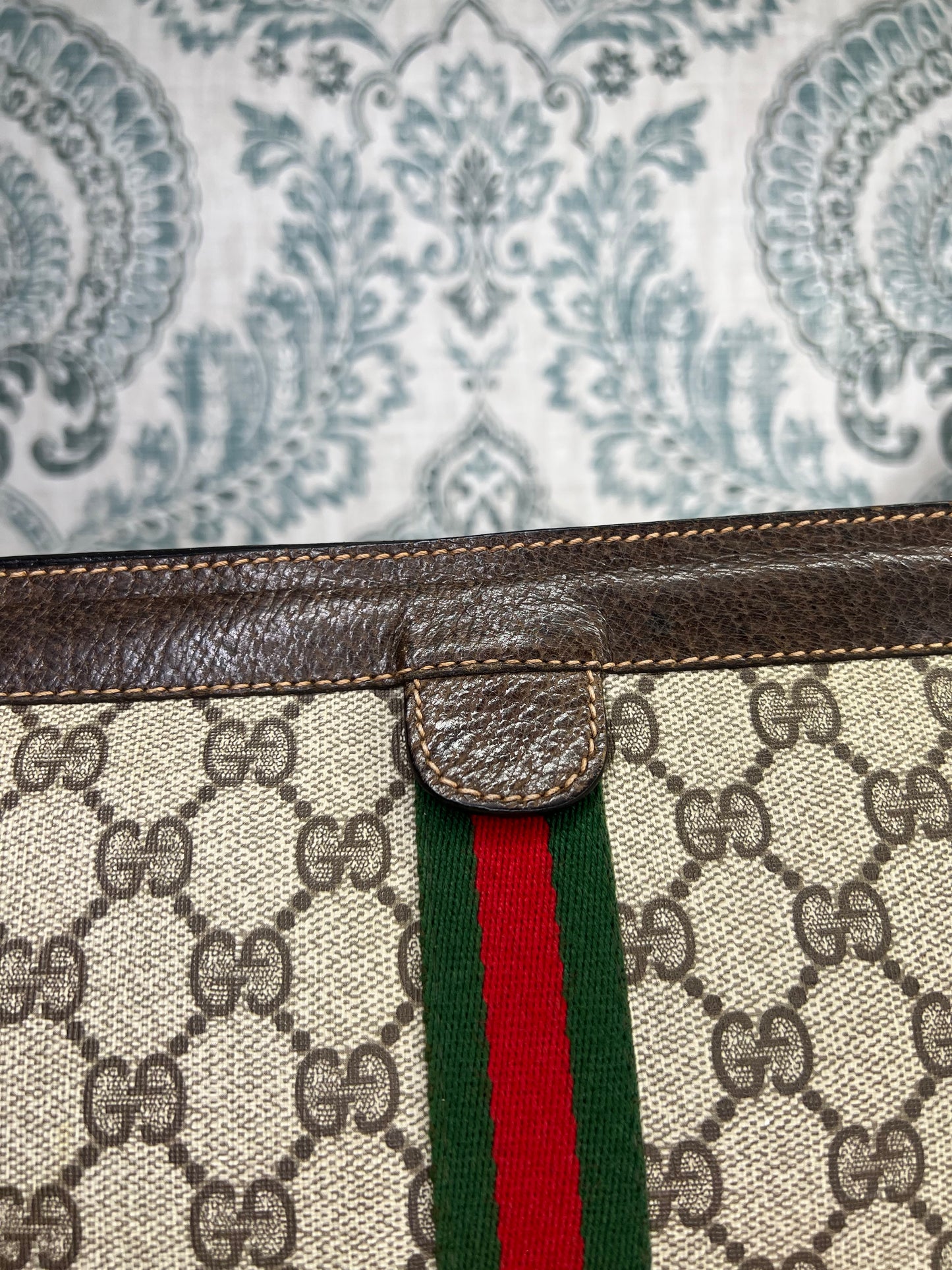 GG Supreme Brown Sherry Line Clutch