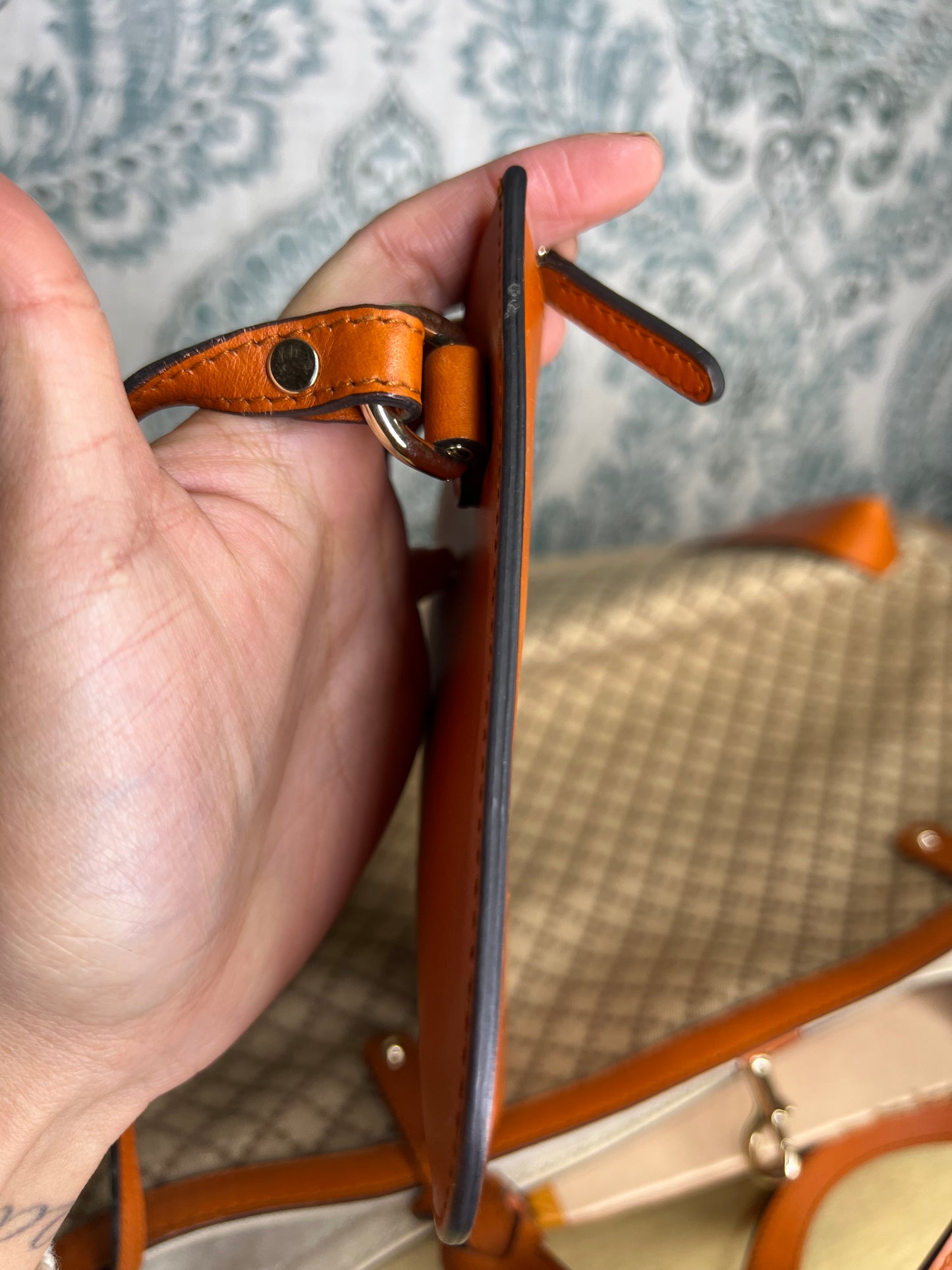 Gucci Diamante Orange Medium Tote with Pouch