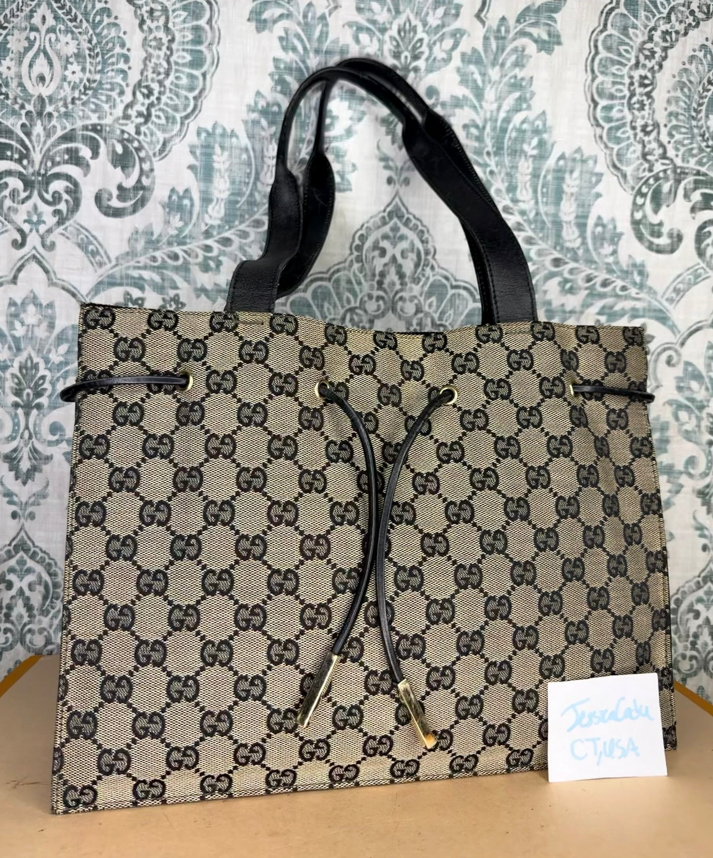 Gucci Black Canvas GG Small Tote