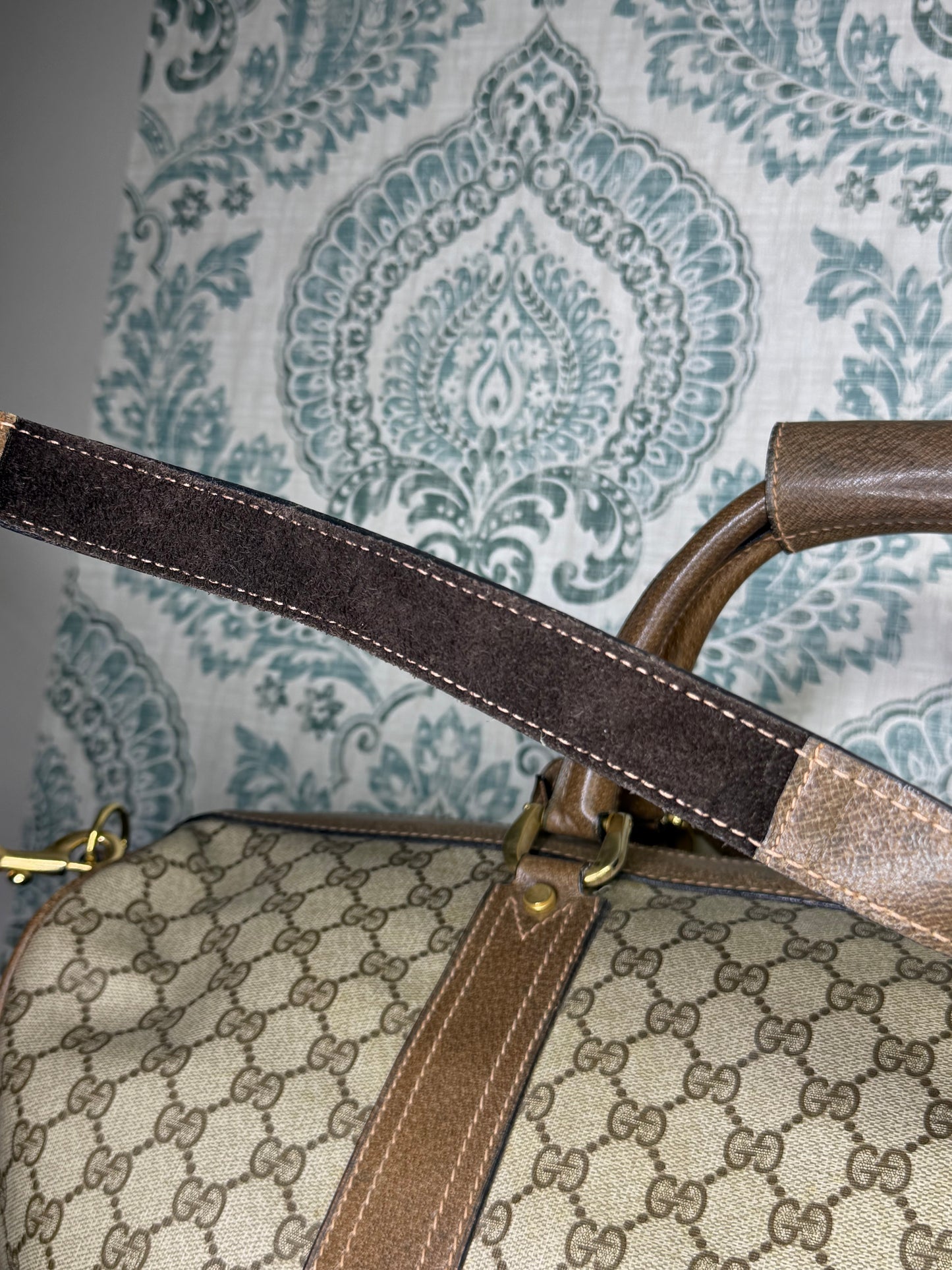 Gucci Vintage Supreme Duffle Bag with Shoulder Strap