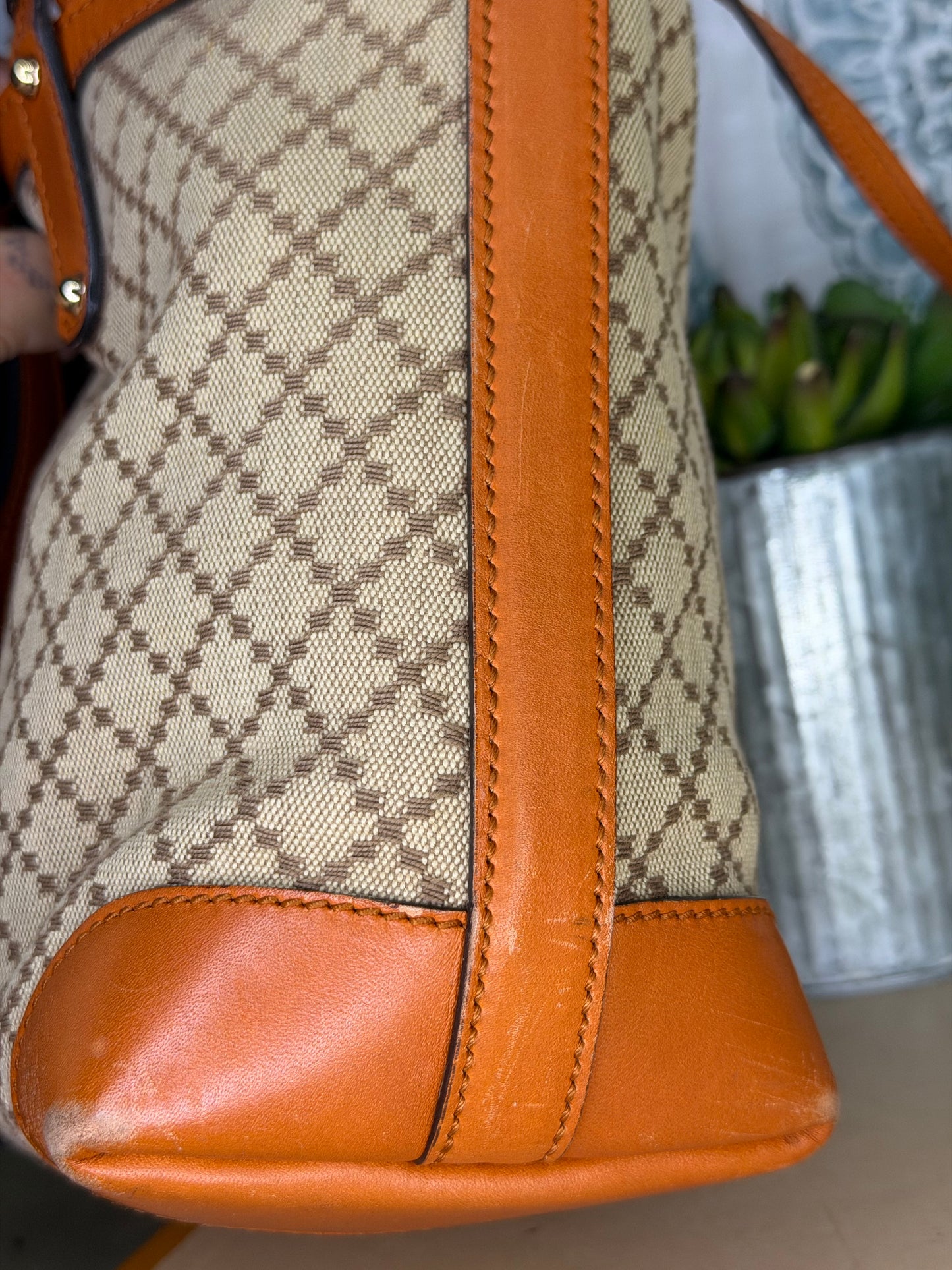 Gucci Diamante Orange Small Tote with Pouch