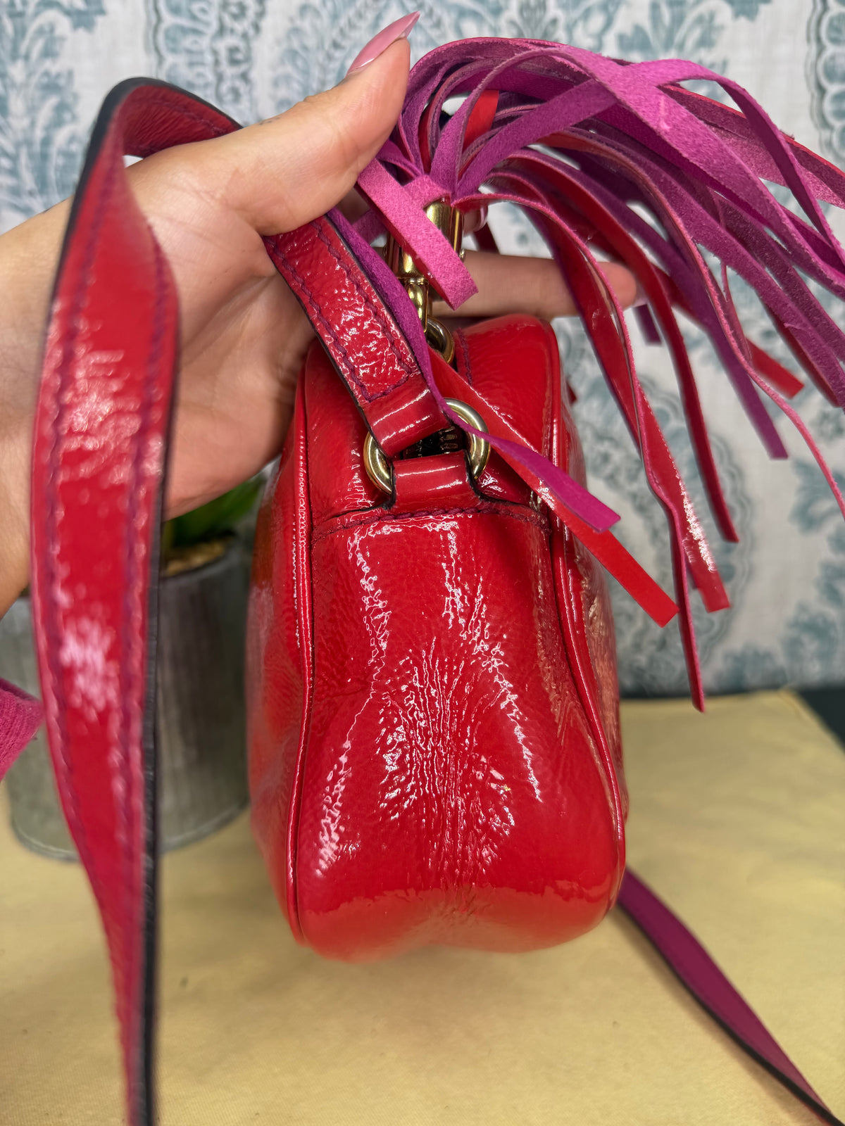 Gucci Red Soho Disco Patent Leather Crossbody