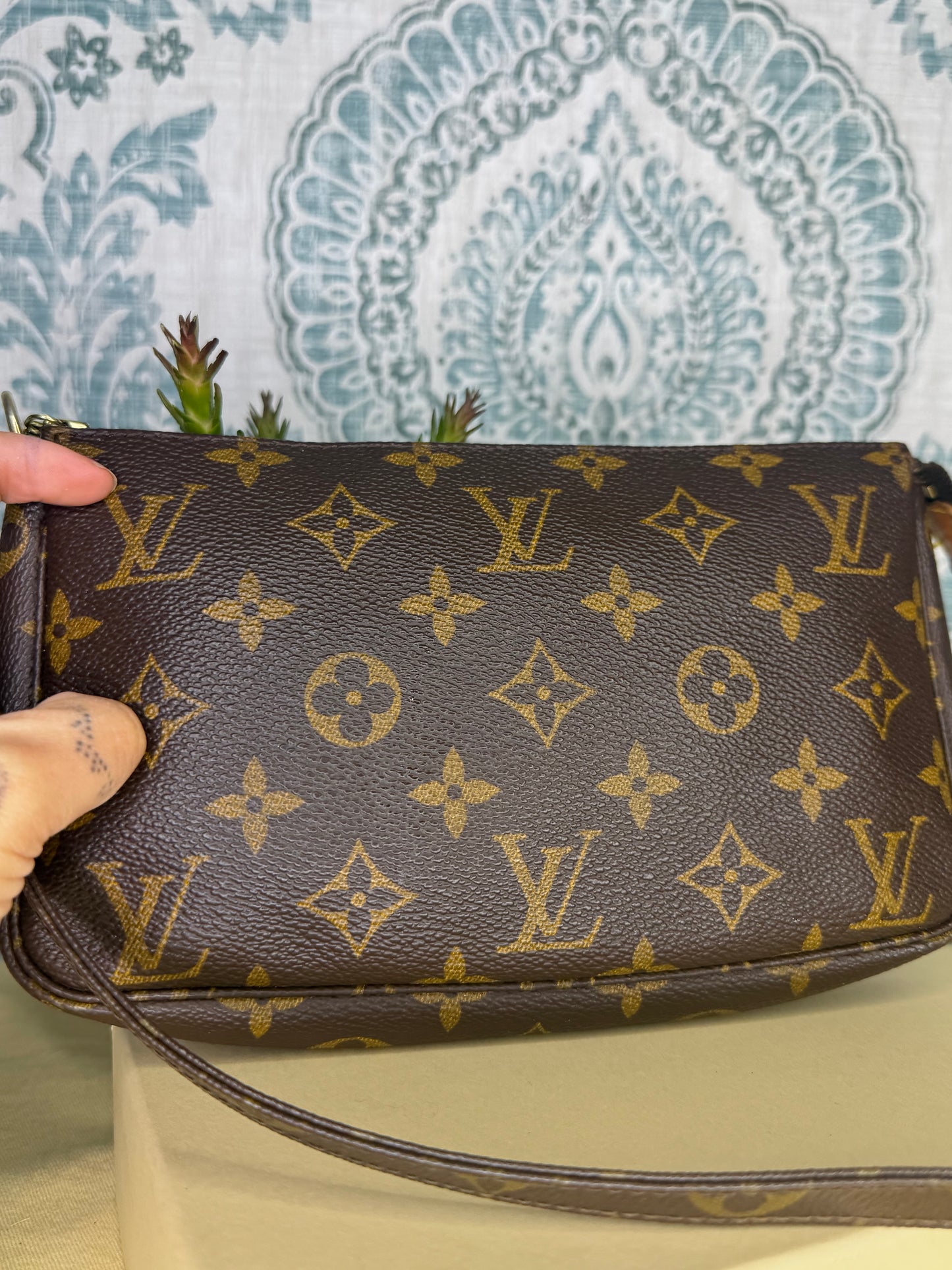 Louis Vuitton Pochette Accessories with Monogram Strap