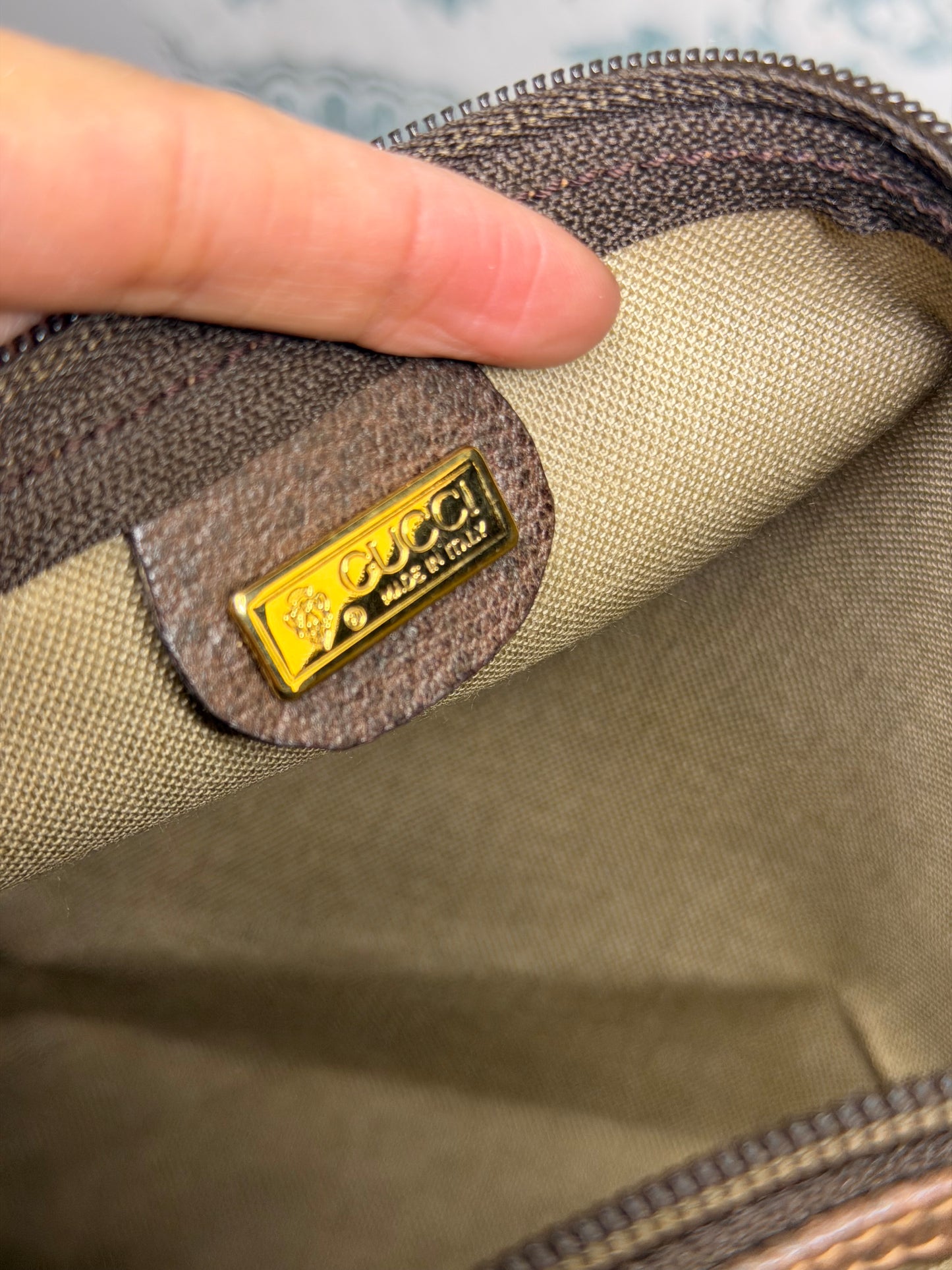 Gucci Supreme Brown Vintage Clutch / Pouch