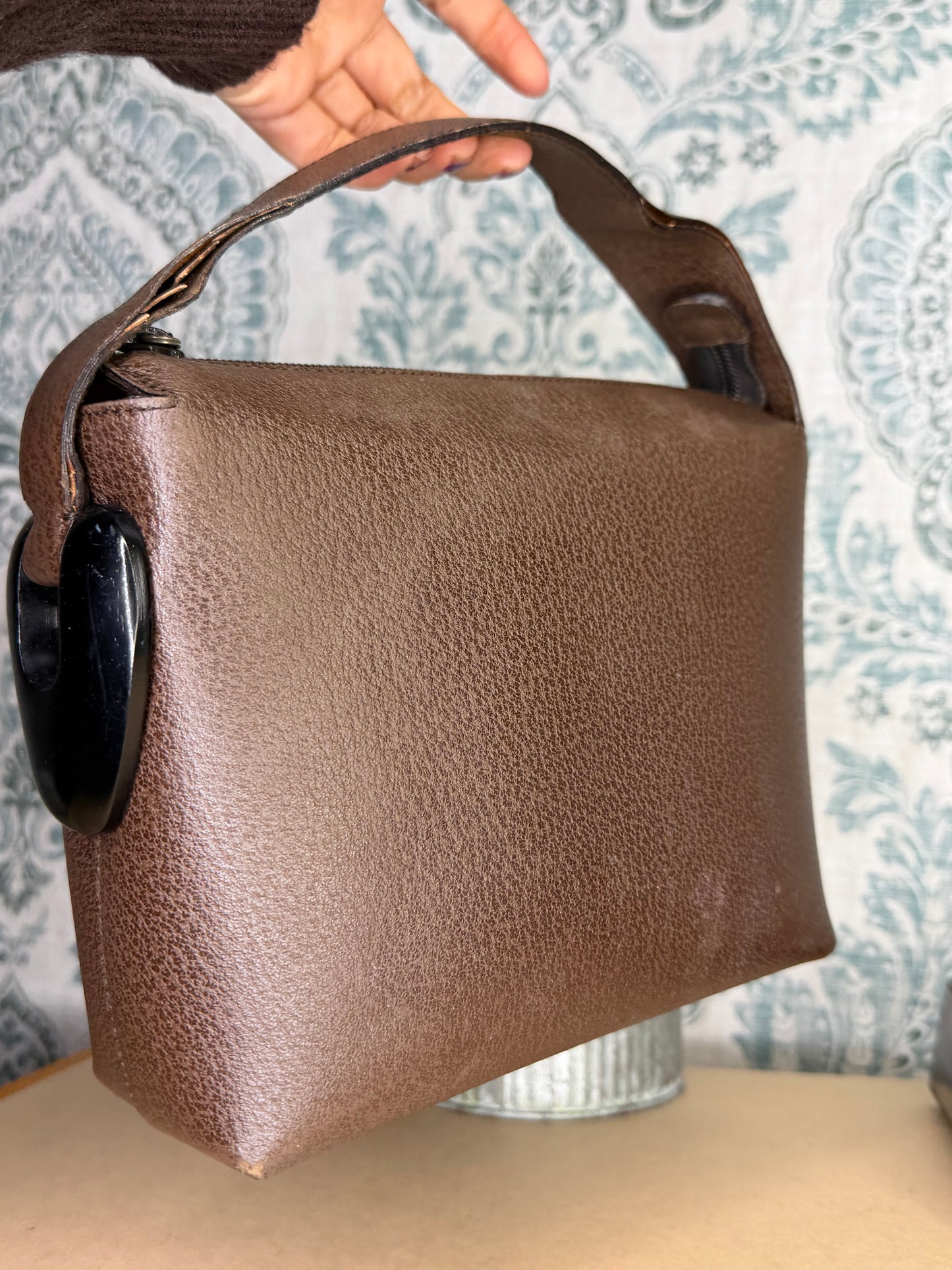 Gucci Vintage Brown Handbag with Pouch