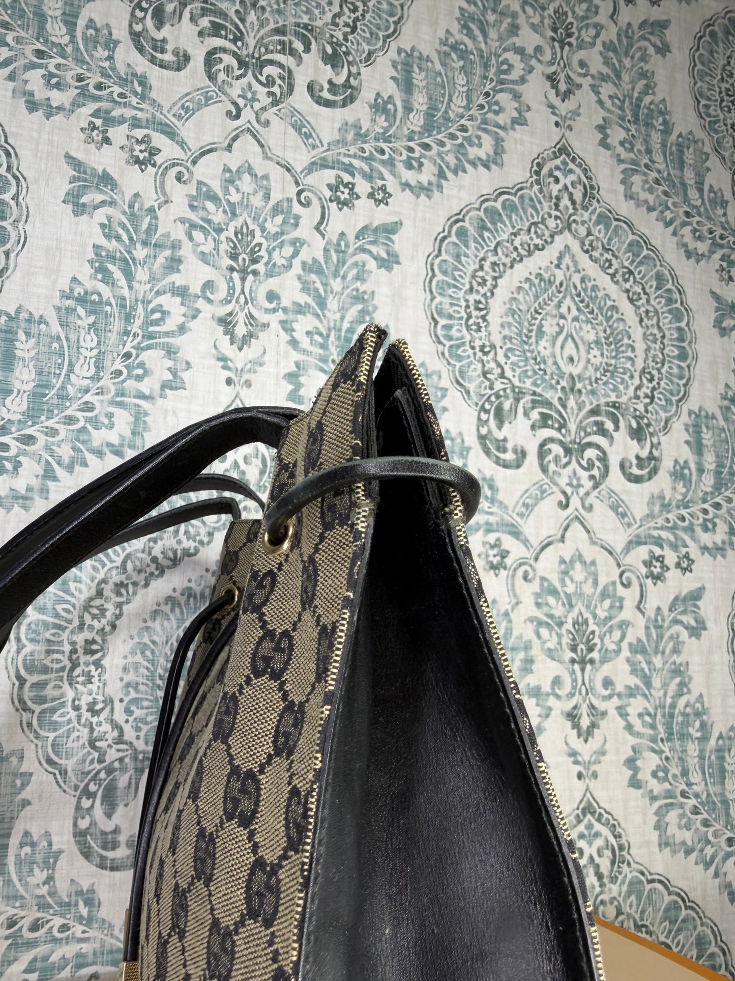 Gucci Black Canvas GG Small Tote