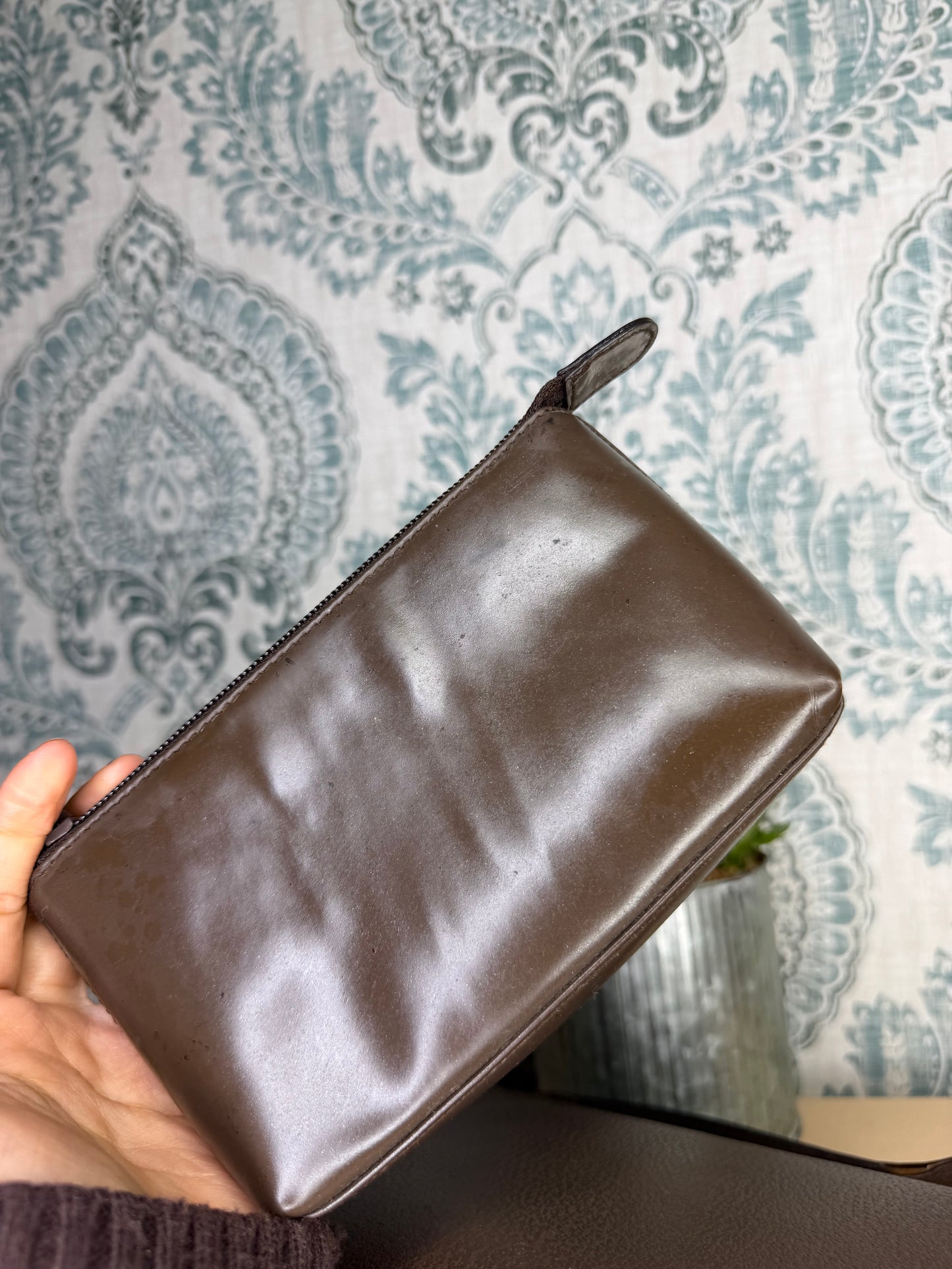 Gucci Vintage Brown Handbag with Pouch
