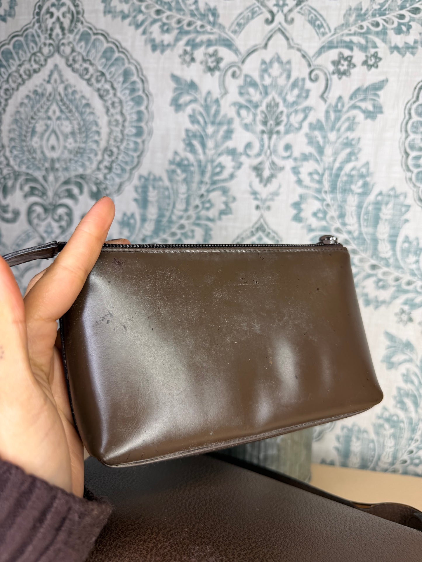 Gucci Vintage Brown Handbag with Pouch