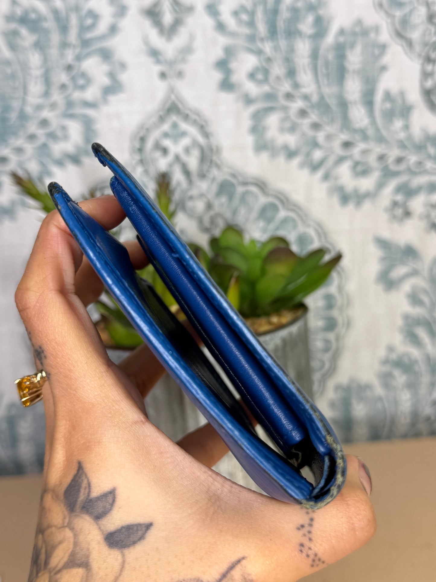 Louis Vuitton Epi Bifold Blue