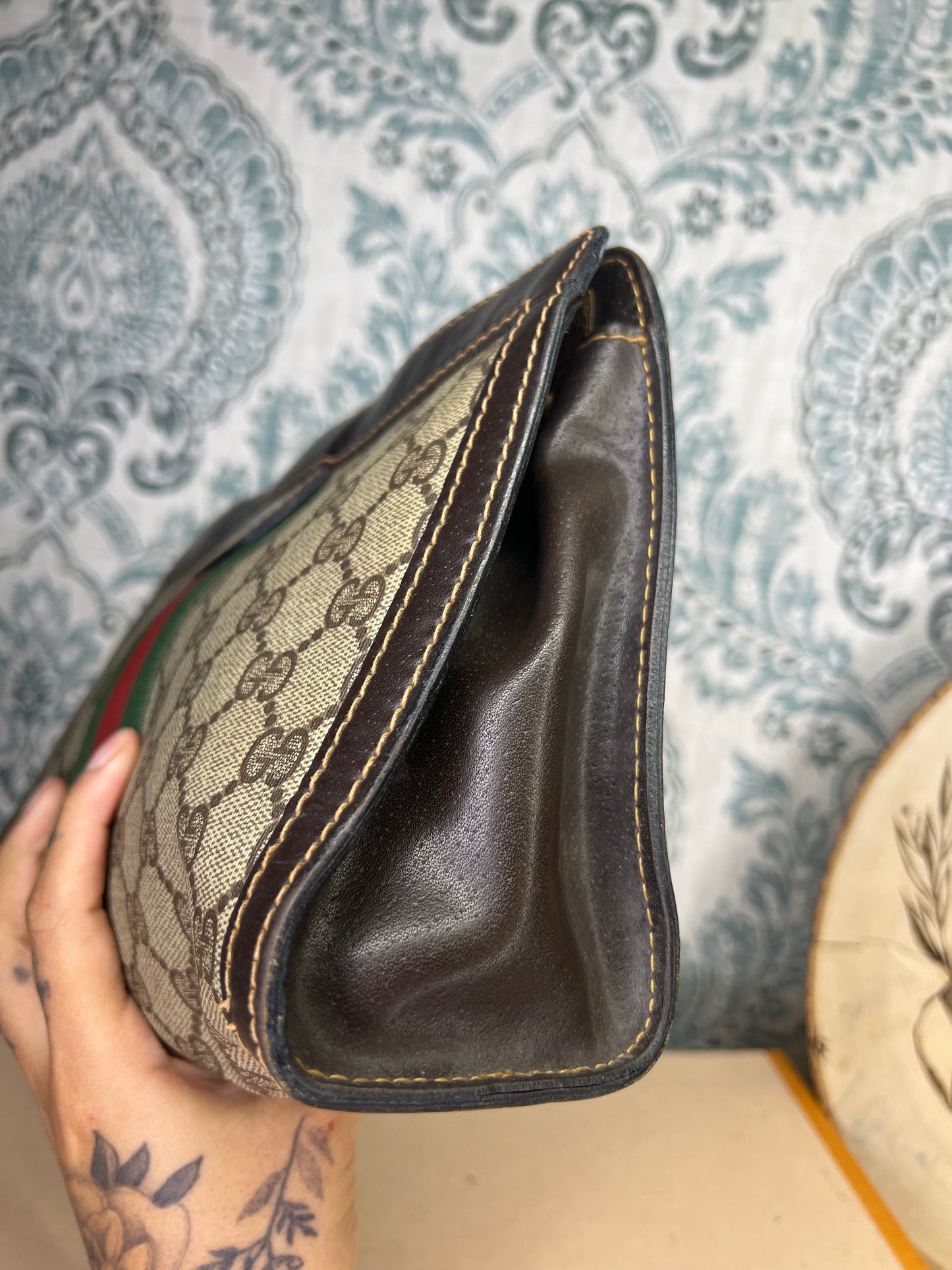 Gucci Parfum Supreme Brown Sherry Line Clutch