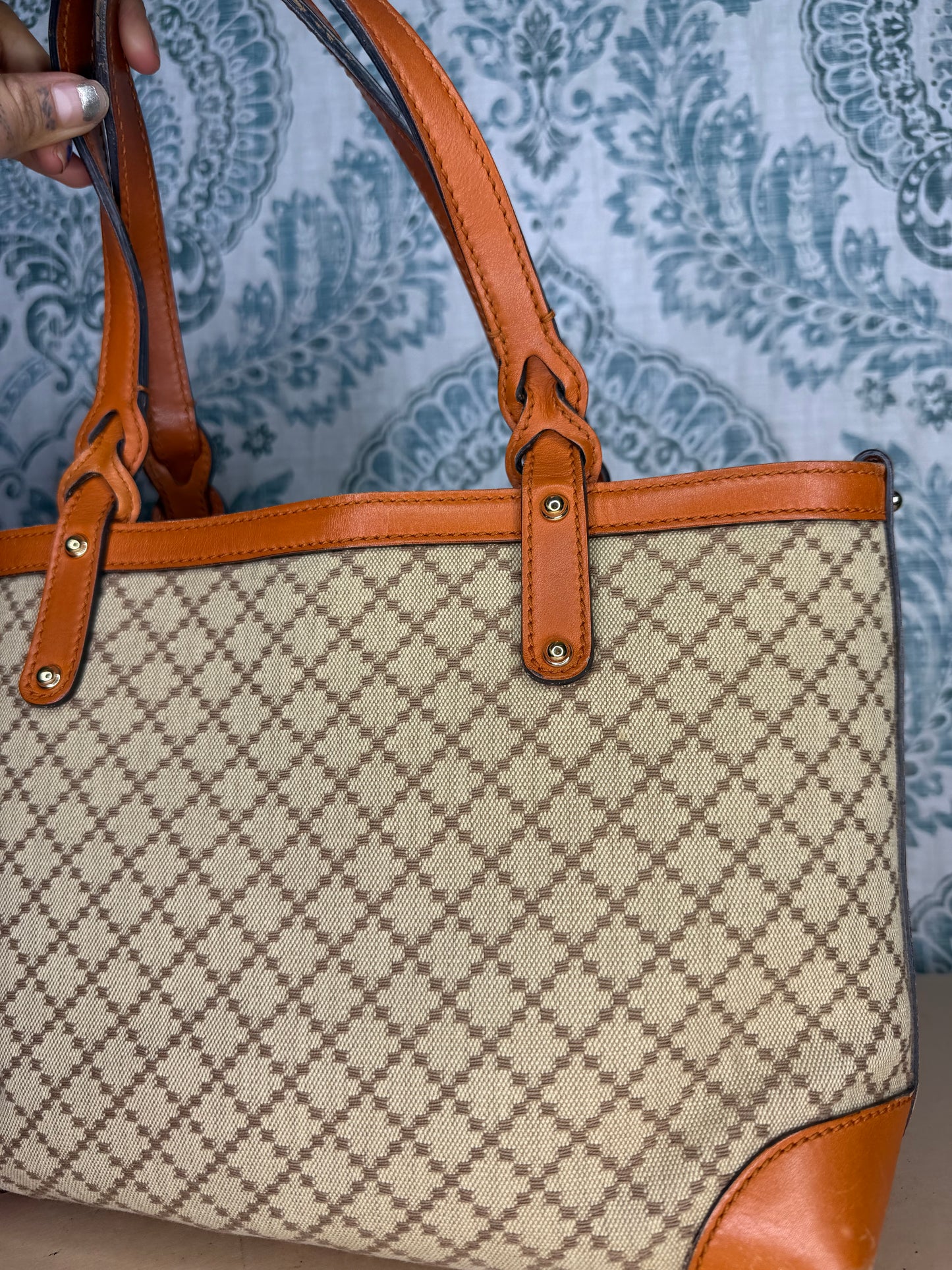 Gucci Diamante Orange Small Tote with Pouch