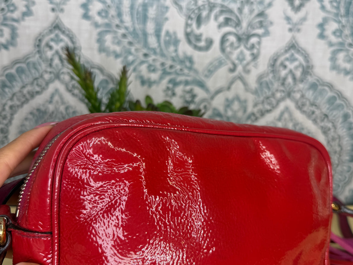 Gucci Red Soho Disco Patent Leather Crossbody