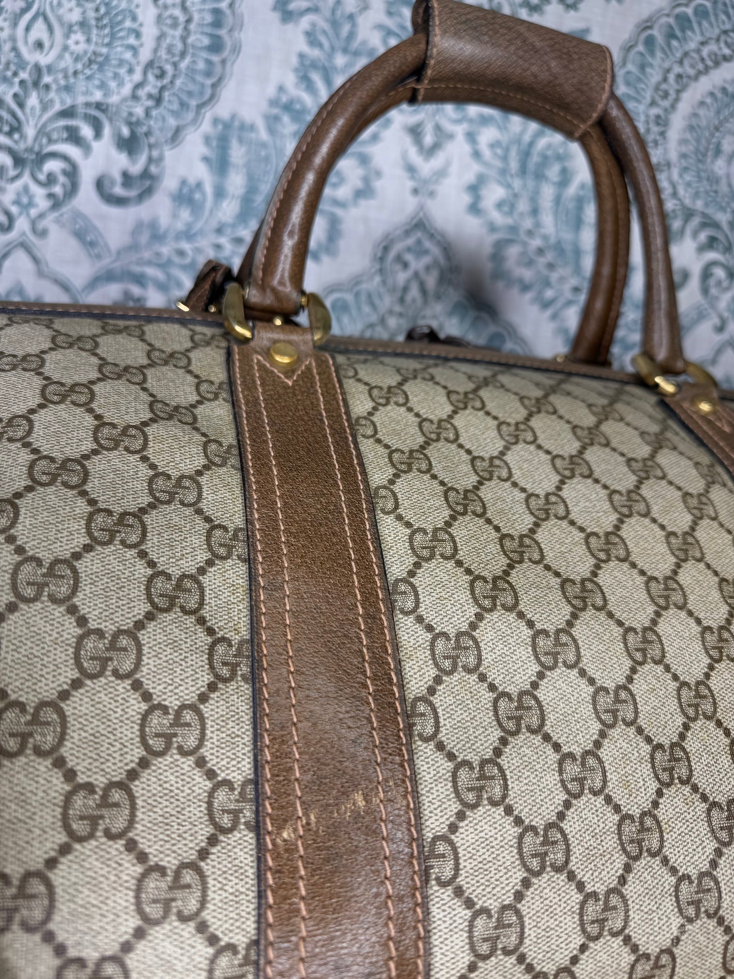 Gucci Vintage Supreme Duffle Bag with Shoulder Strap