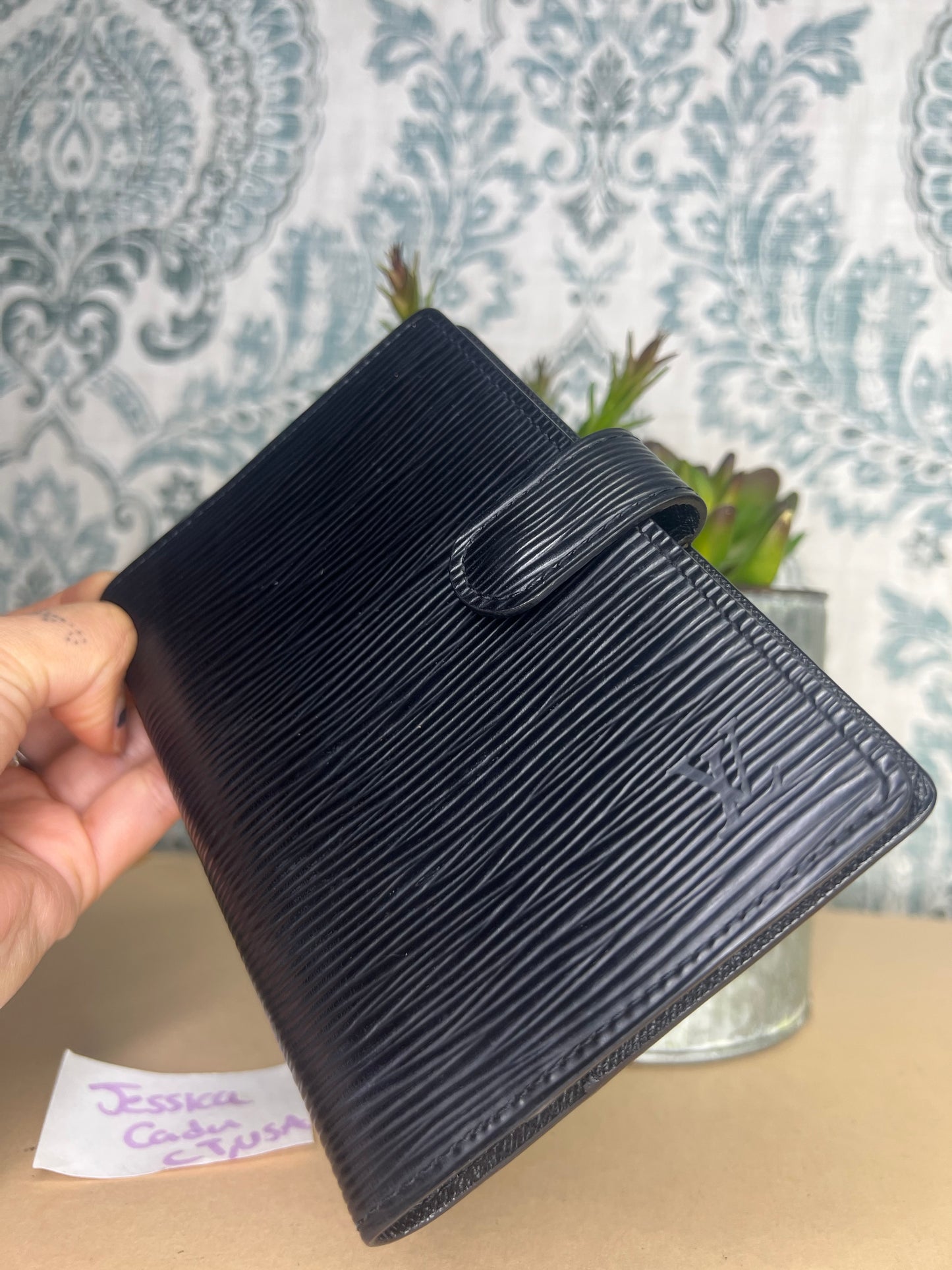Louis Vuitton Black Epi Agenda PM