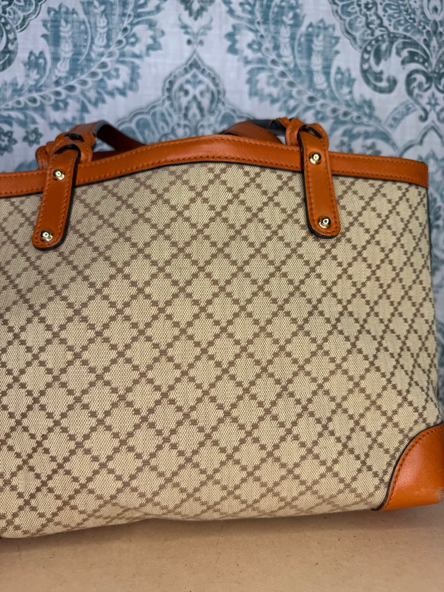 Gucci Diamante Orange Small Tote with Pouch
