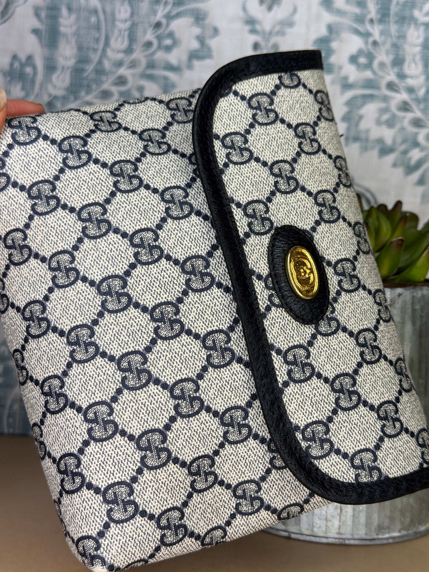 Gucci Supreme Navy Clutch