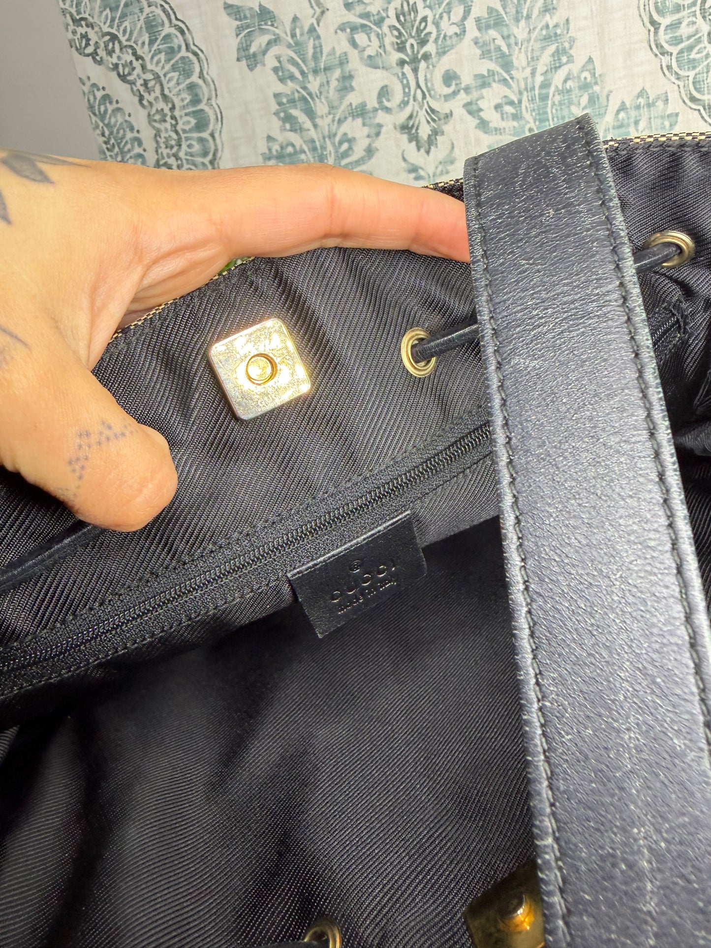 Gucci Black Canvas GG Small Tote
