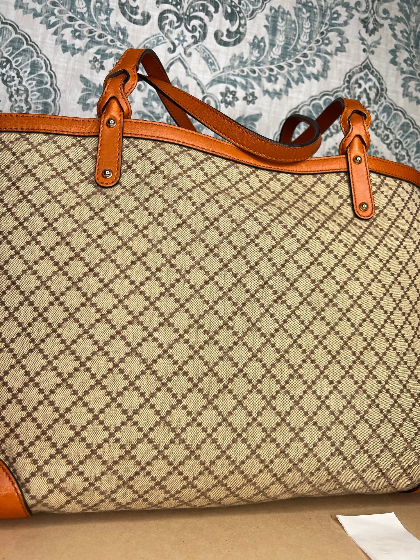 Gucci Diamante Orange Medium Tote with Pouch