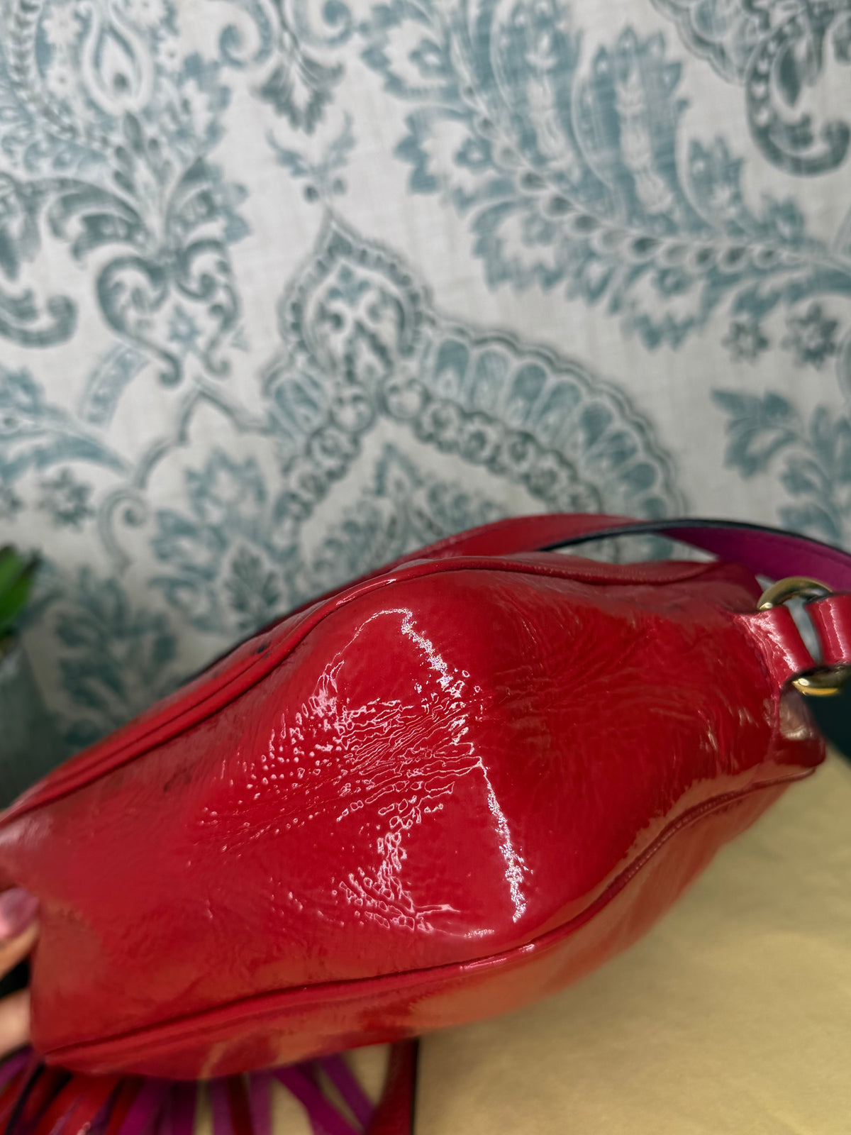 Gucci Red Soho Disco Patent Leather Crossbody